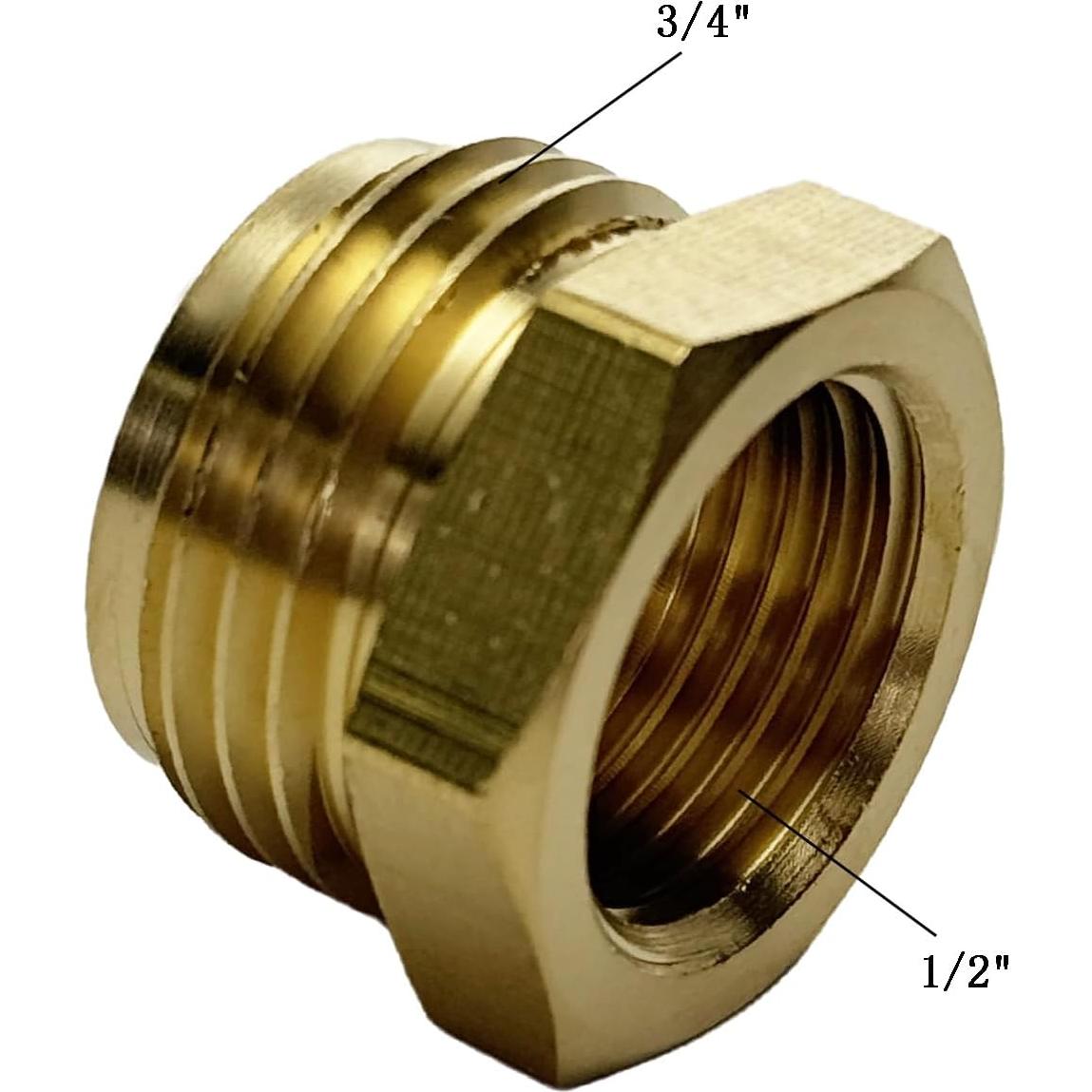 Adaptador de Manguera de Jardín XNTONG G1/2 a GHT 3/4 Latón