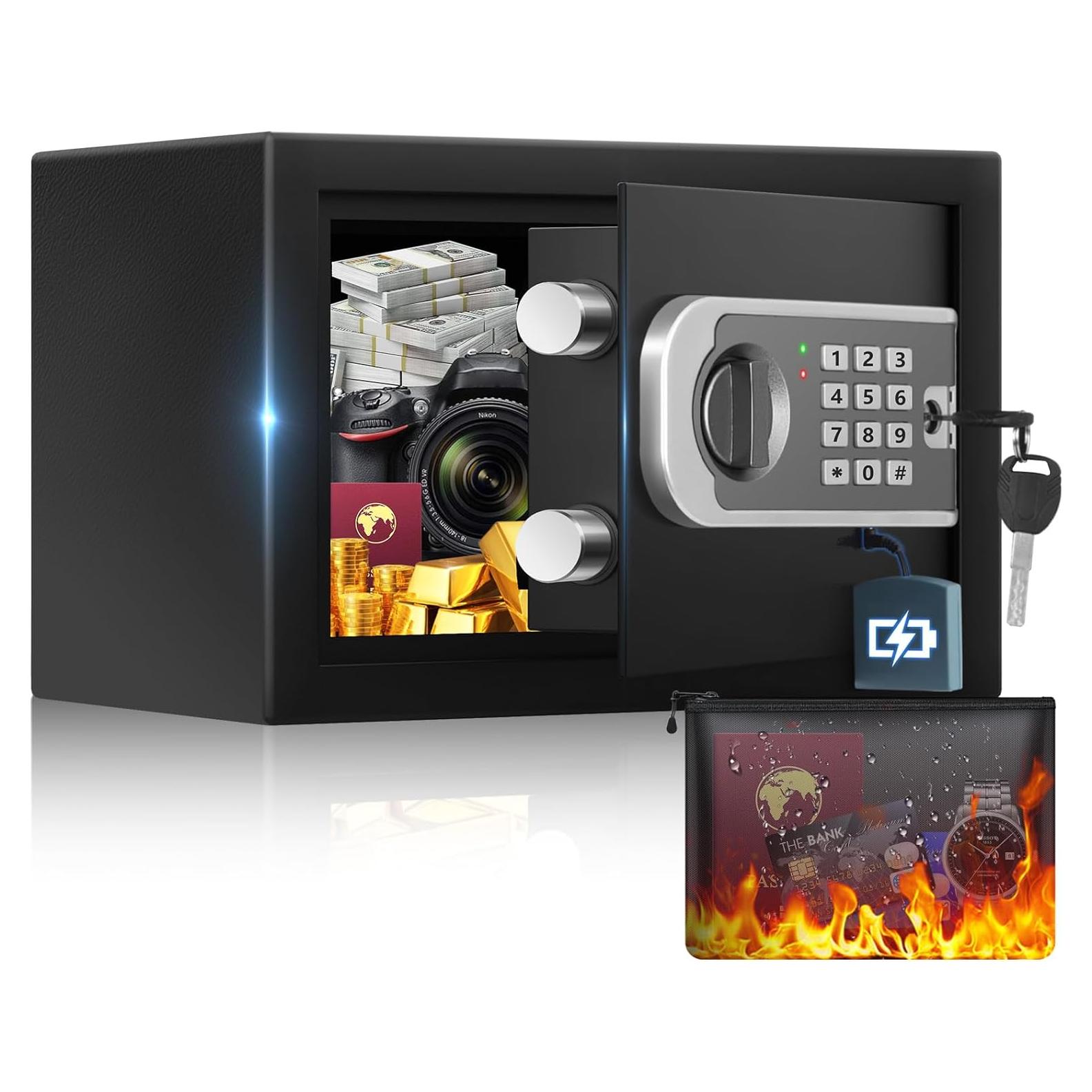 Caja Fuerte Pequeña FOWORE 0.35 Pies Cúbicos Digital con Alarma
