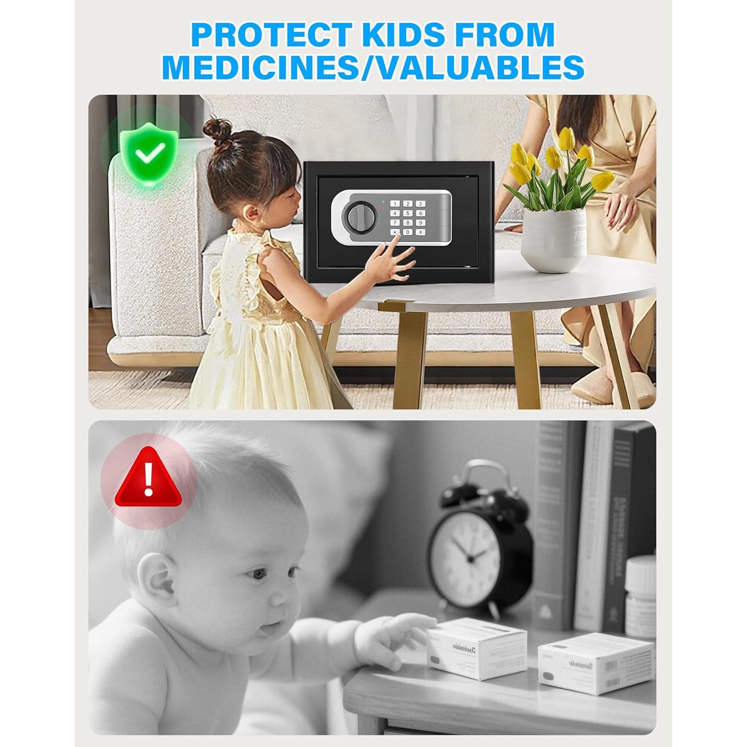 Caja Fuerte Pequeña FOWORE 0.35 Pies Cúbicos Digital con Alarma