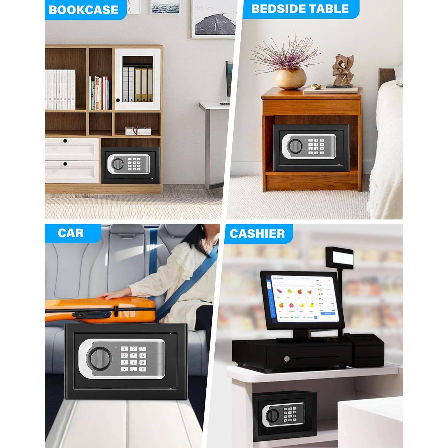 Caja Fuerte Pequeña FOWORE 0.35 Pies Cúbicos Digital con Alarma