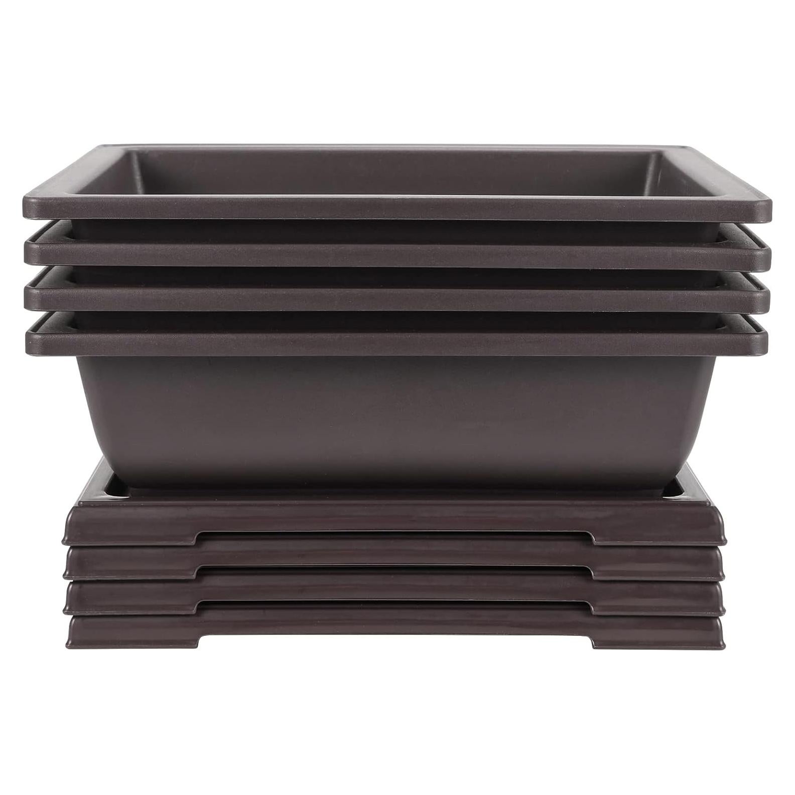 Macetas de Bonsái JEUIHAU 4 Piezas 28.5x21.6cm Plástico