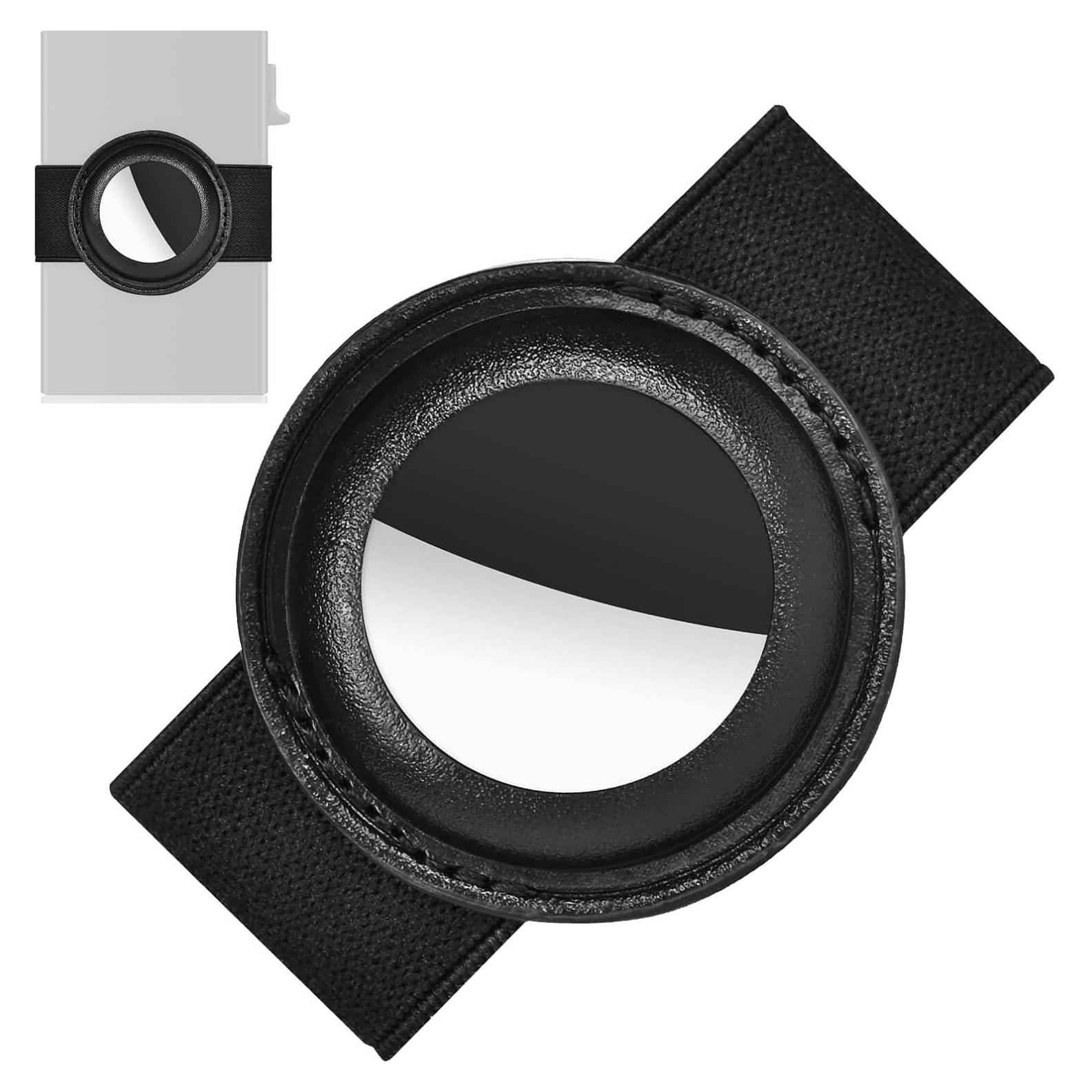 Soporte UpLook para AirTag en Cuero Negro con Correa