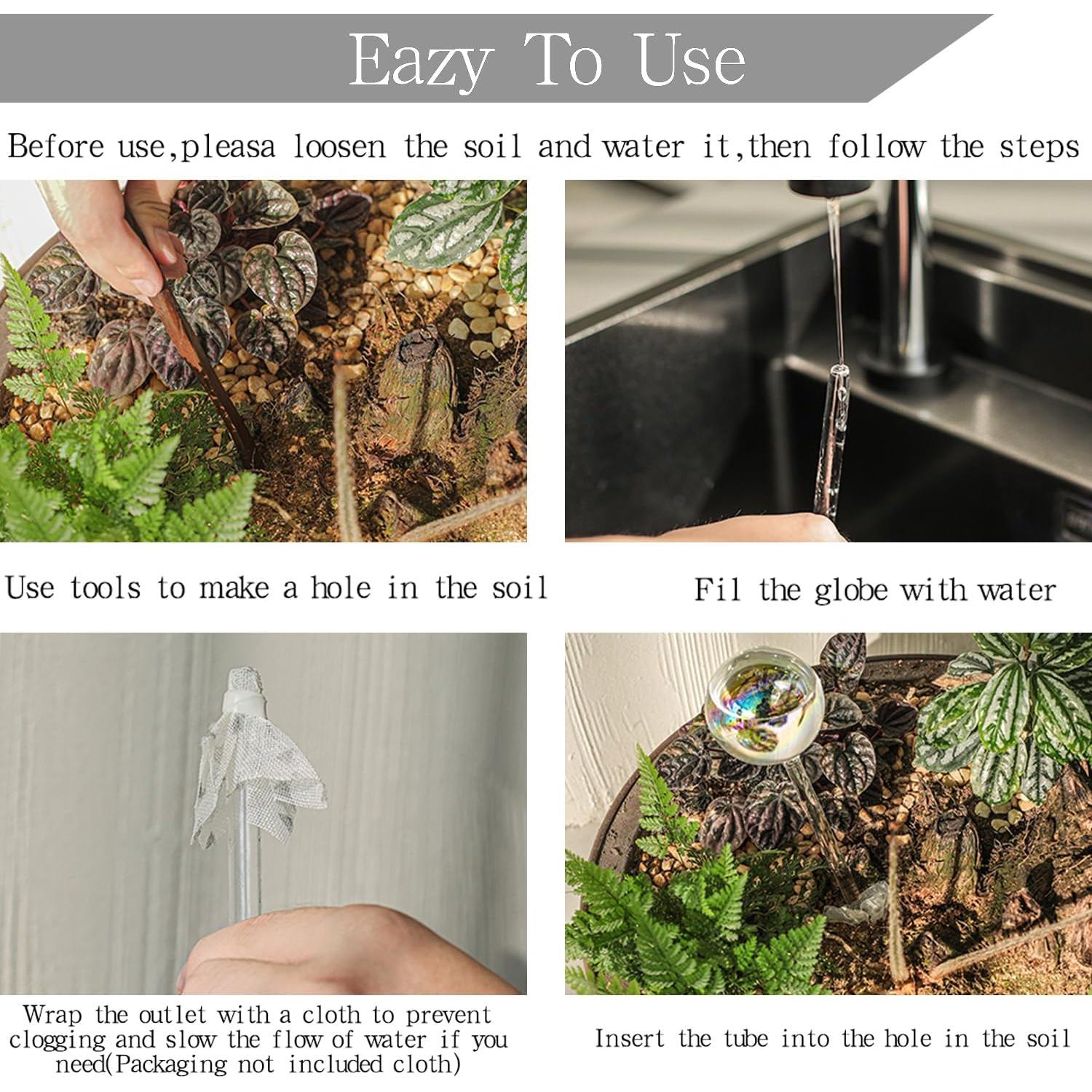 3 Esferas de Riego Automáticas de Vidrio zHzHGuo 110ml