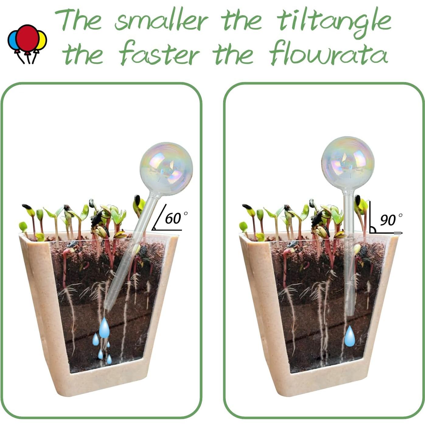 3 Esferas de Riego Automáticas de Vidrio zHzHGuo 110ml