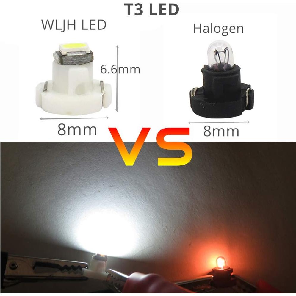 Bombilla LED T3 Neo Wedge WLJH 10x Azul 12V 150 Lúmenes