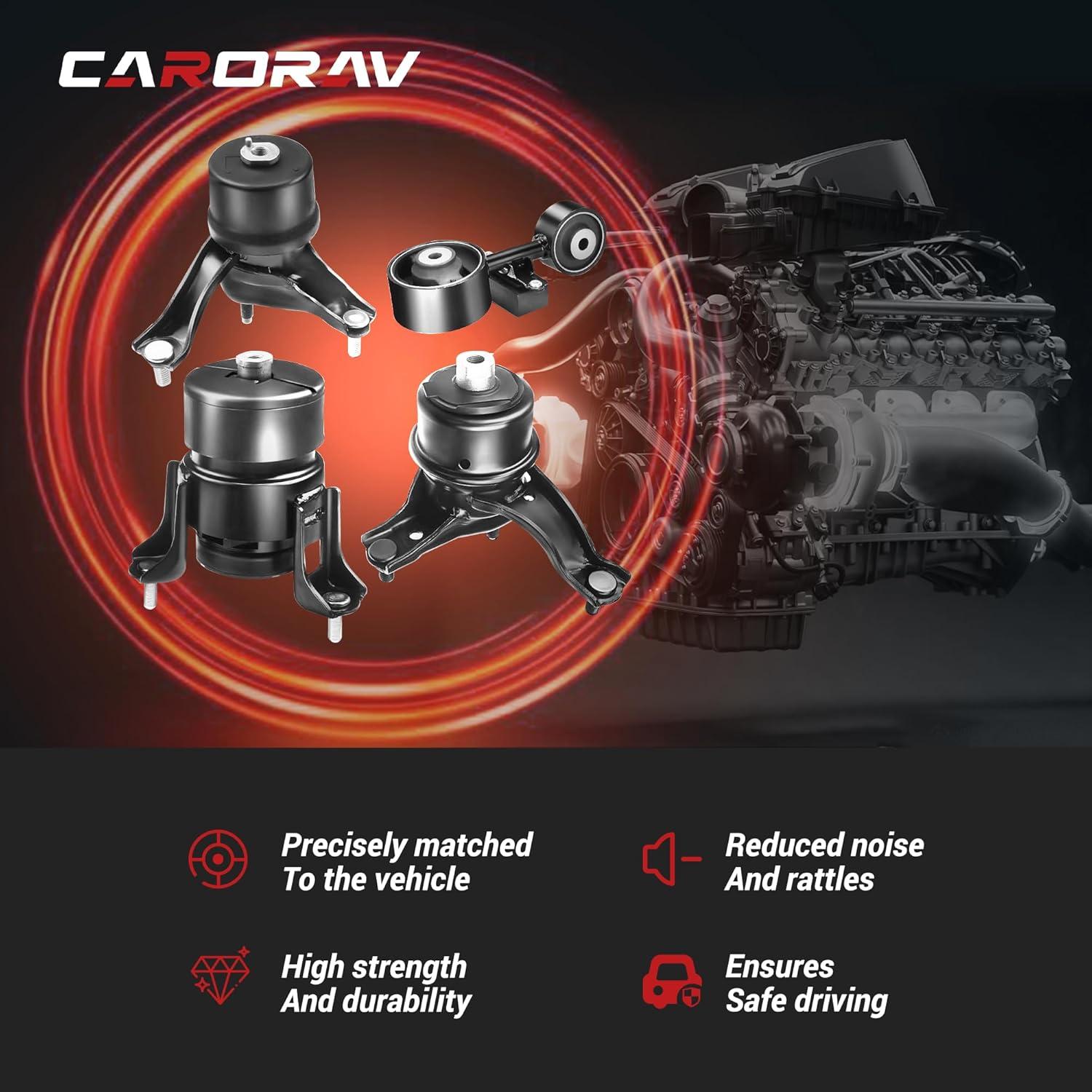 Juego de 4 Soportes de Motor CARORAV para Toyota Camry 2.4L 2007-2011