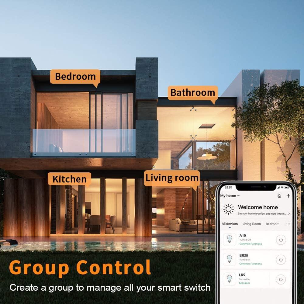 Interruptor de Luz Inteligente Bekca 4Pack Control Remoto