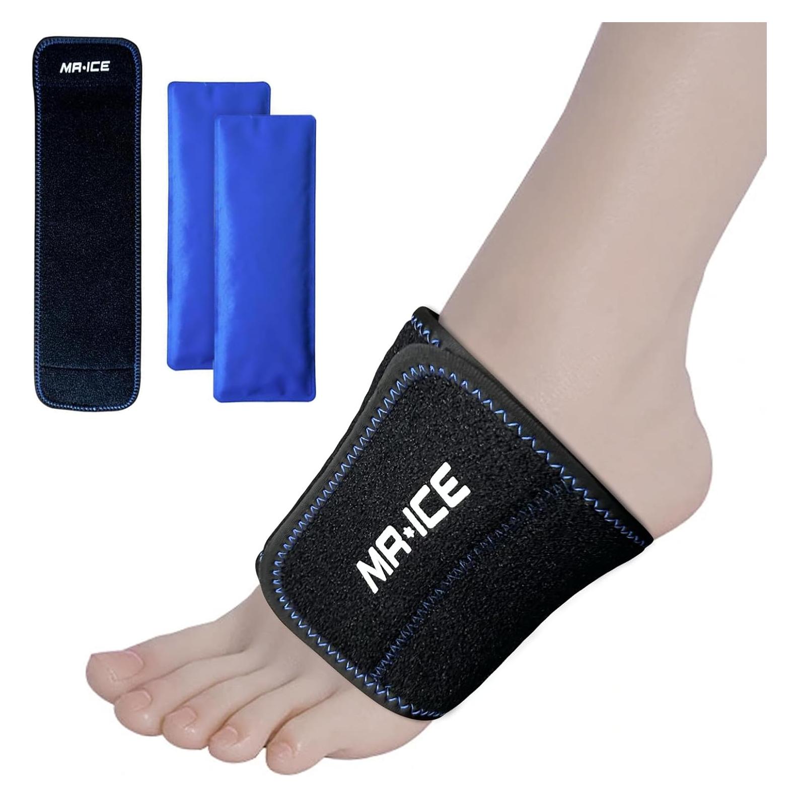 Funda de Hielo Reutilizable MR.ICE para Tobillo y Pie - Alivio de Dolor y Lesiones