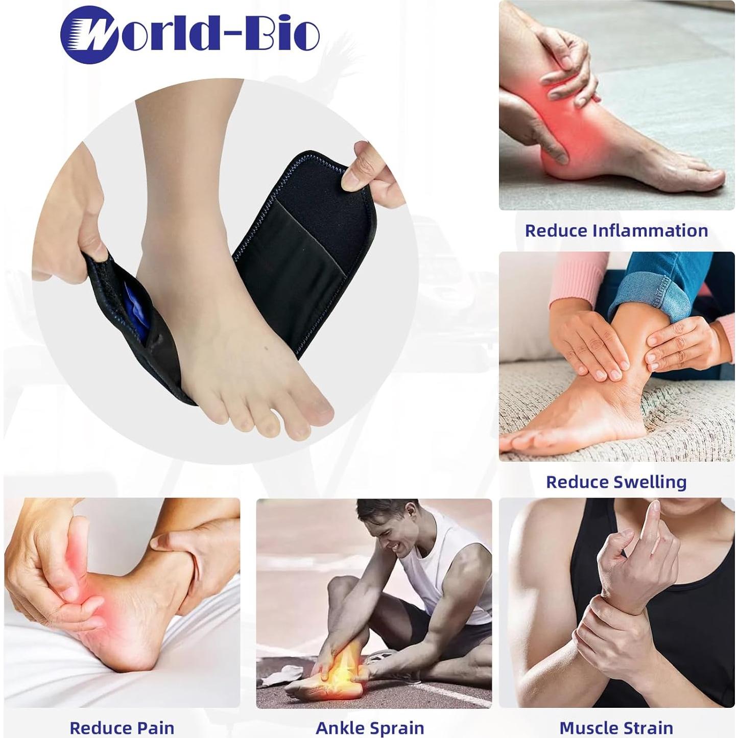 Funda de Hielo Reutilizable MR.ICE para Tobillo y Pie - Alivio de Dolor y Lesiones