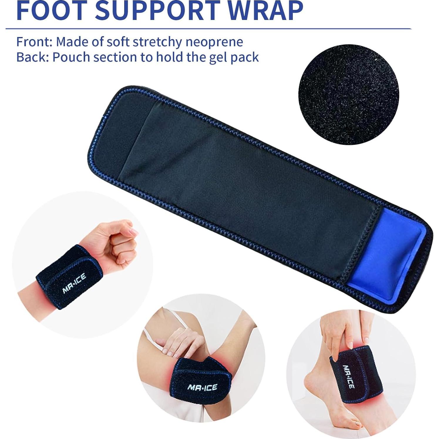 Funda de Hielo Reutilizable MR.ICE para Tobillo y Pie - Alivio de Dolor y Lesiones