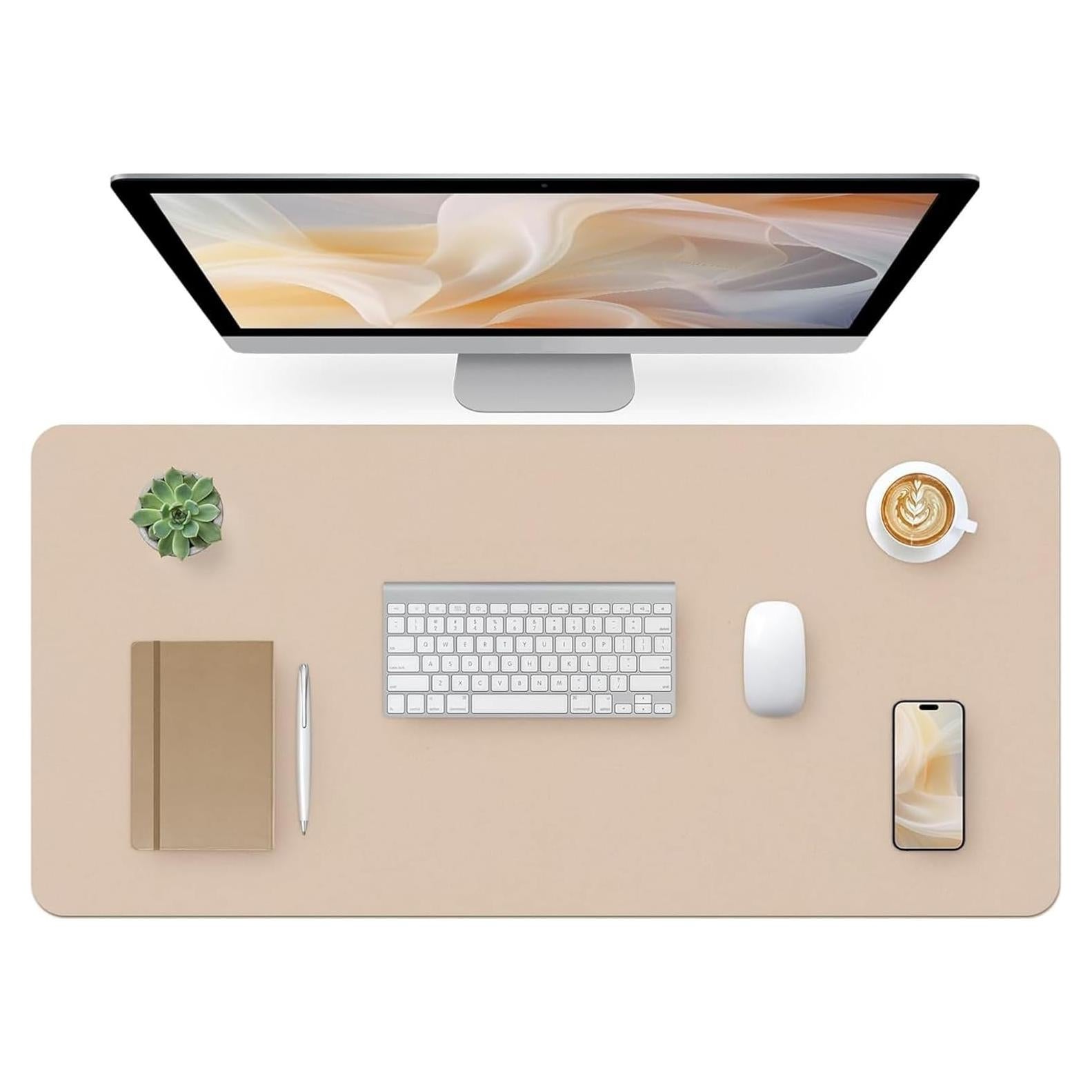 Alfombrilla de Escritorio Beige Bloss 90x43 cm Antideslizante