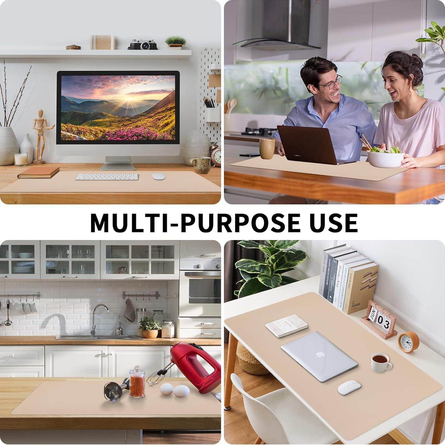 Alfombrilla de Escritorio Beige Bloss 90x43 cm Antideslizante