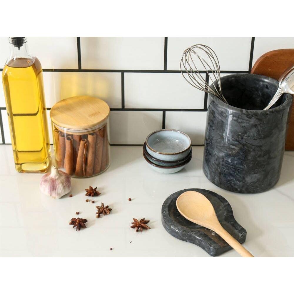 Reposapucheros de Mármol Negro HillSpring 14x11.5cm Antideslizante