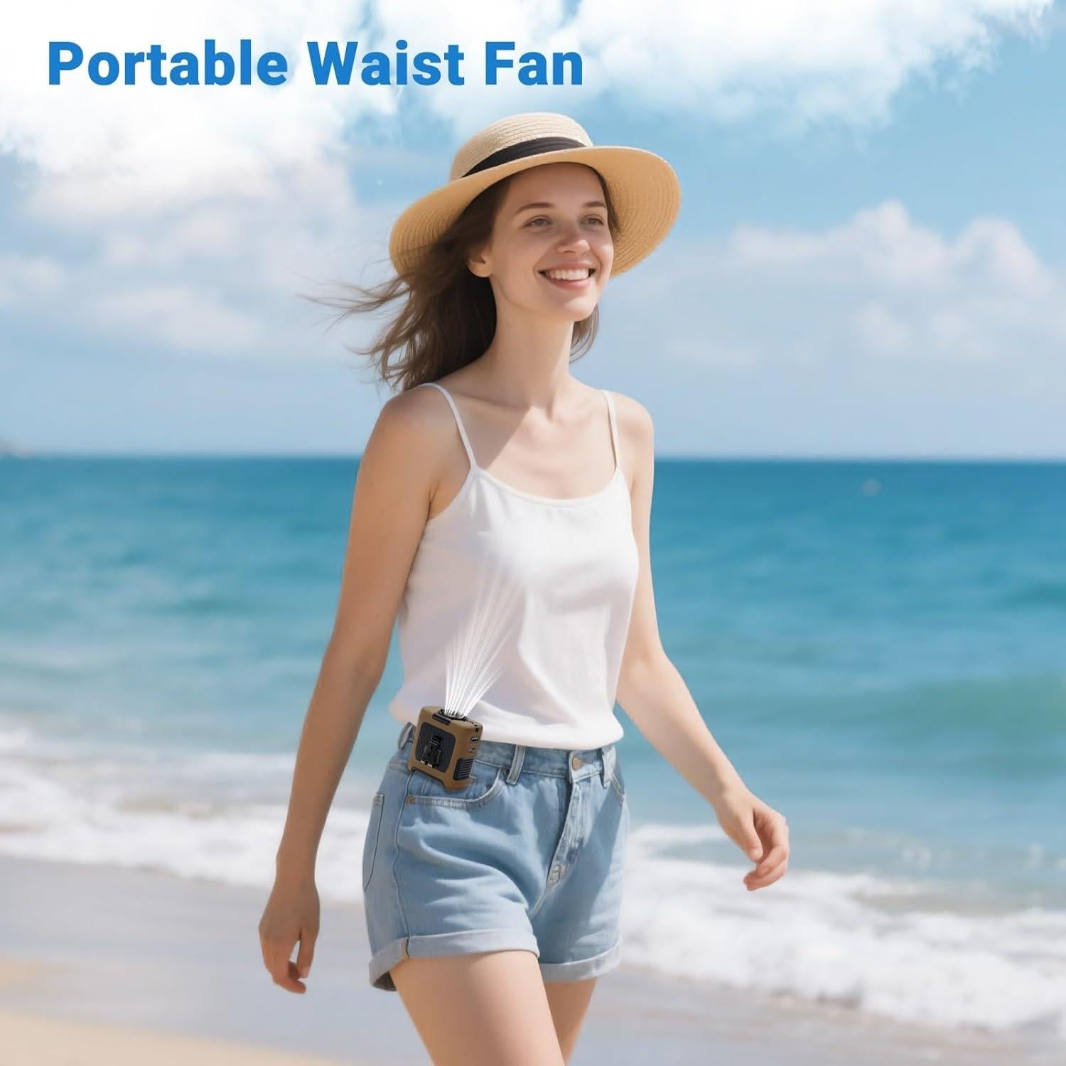 Ventilador Portátil de Cintura Recargable USB-C 10000mAh