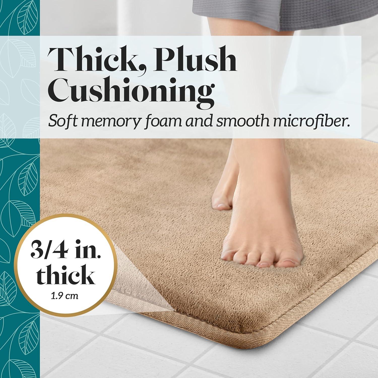 Alfombra de Baño Genteele Espuma de Memoria Antideslizante 152x43 cm Beige