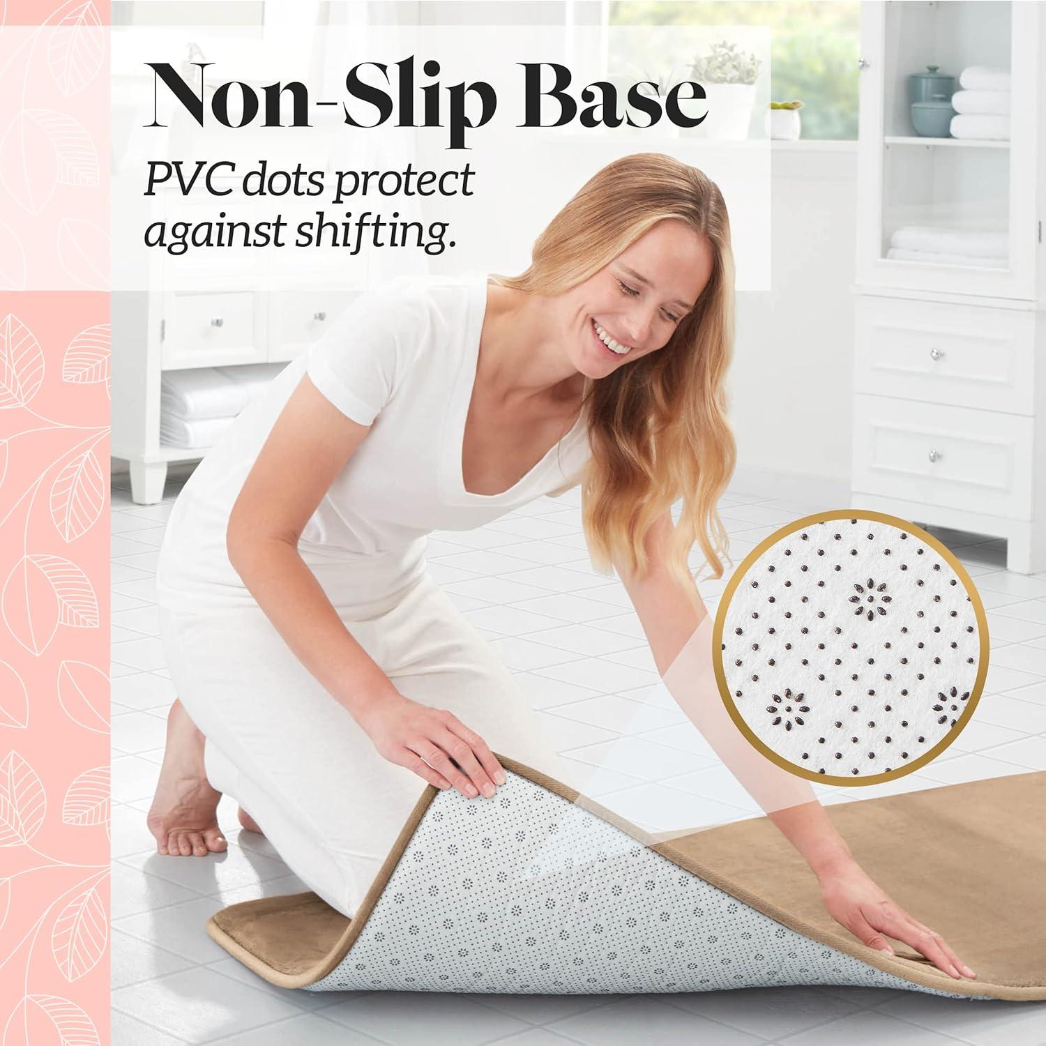 Alfombra de Baño Genteele Espuma de Memoria Antideslizante 152x43 cm Beige