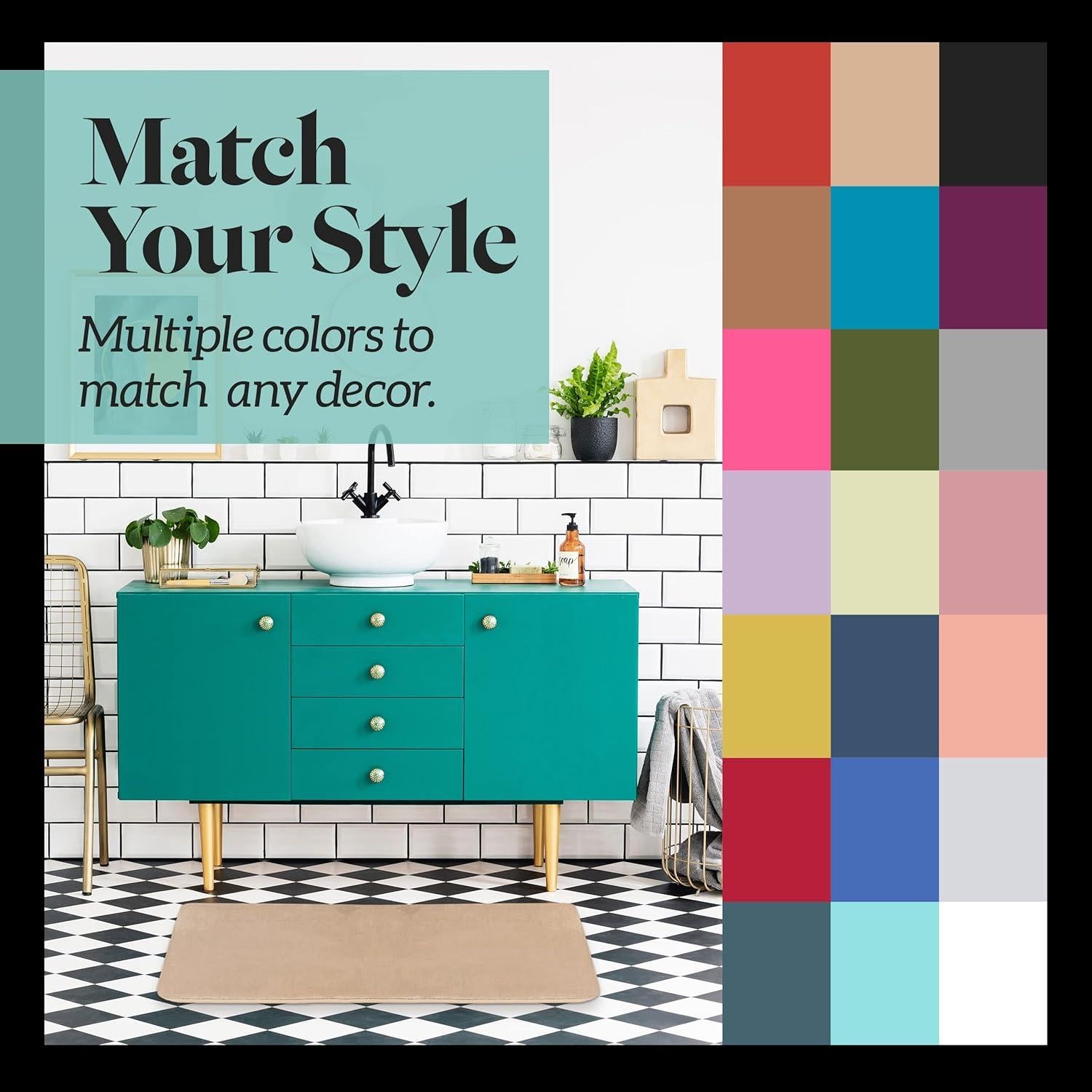 Alfombra de Baño Genteele Espuma de Memoria Antideslizante 152x43 cm Beige