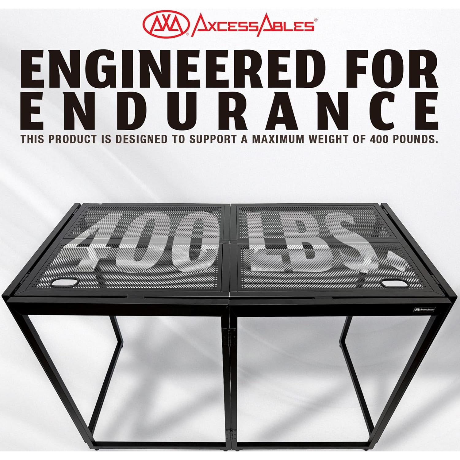 Mesa DJ Portátil AxcessAbles 137x68 cm - Soporta 181 kg