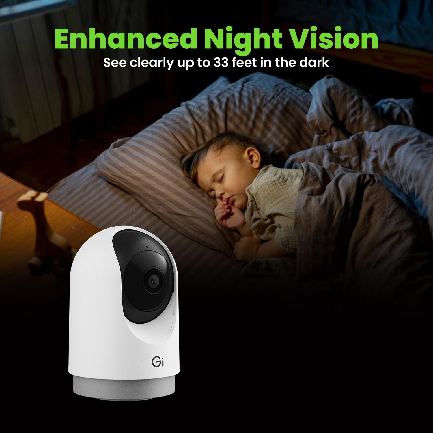 Cámara de Seguridad GEARit 2K HD Pan/Tilt con Audio