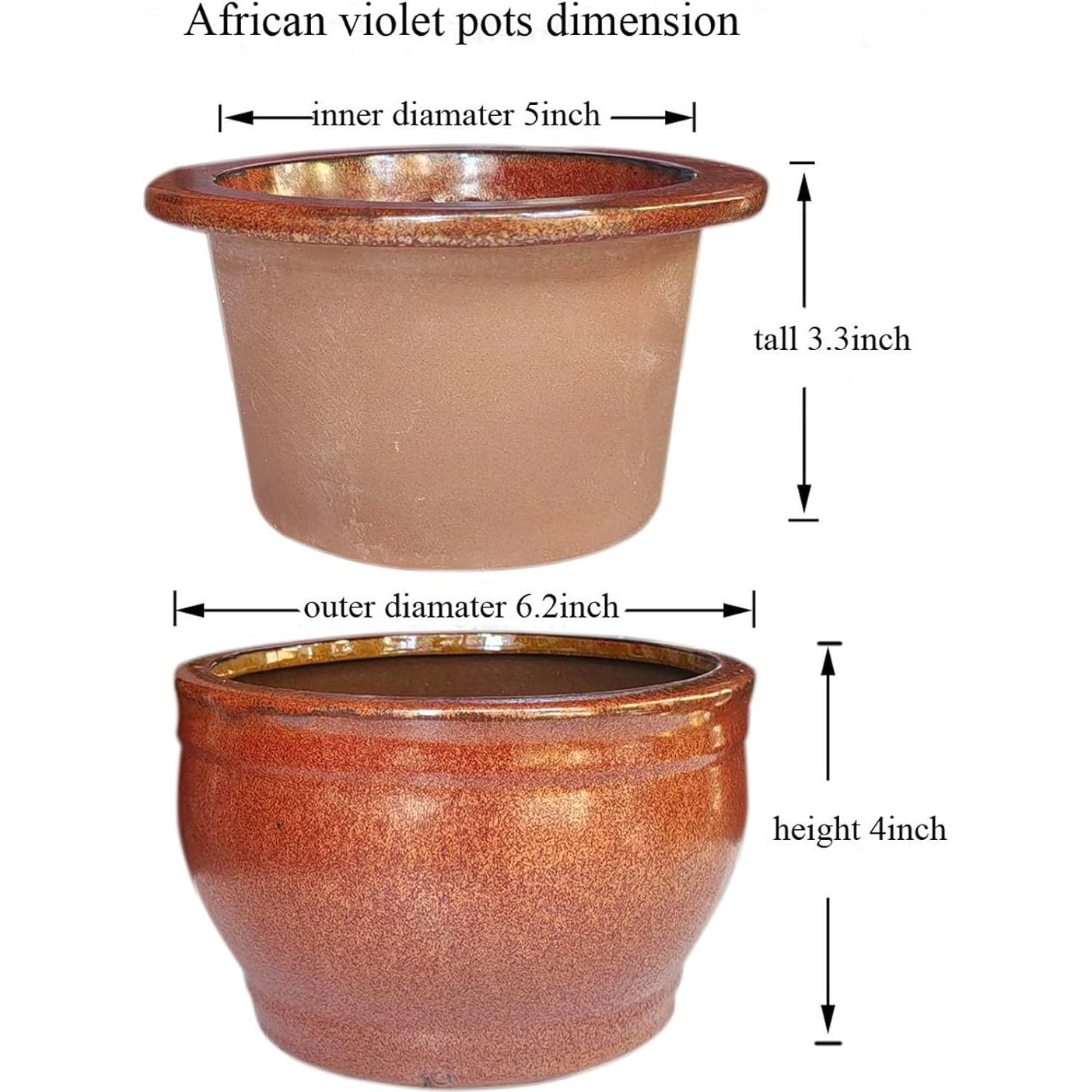 Maceta Autorriego Dphagesy 15 cm Cerámica Cobre Redonda