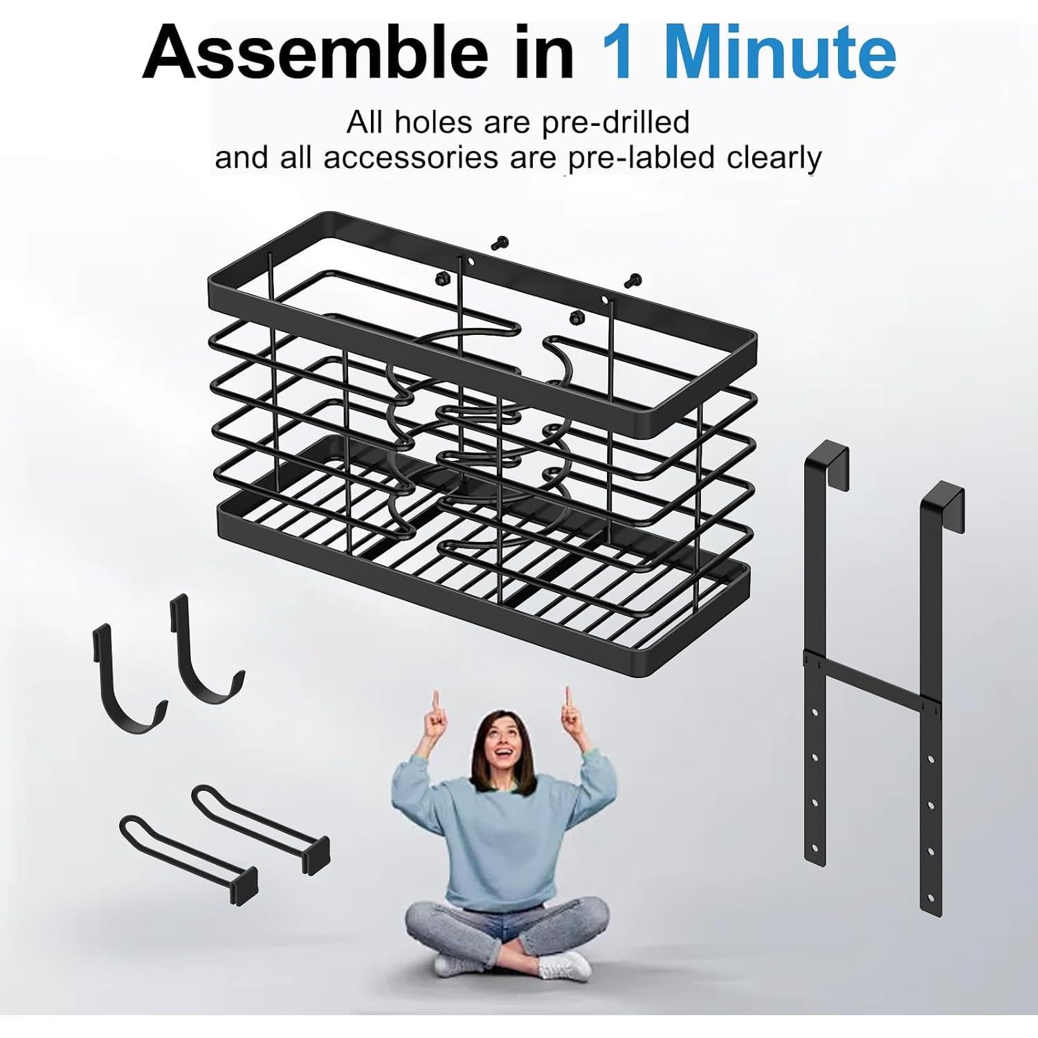 Organizador de Herramientas para el Cabello Sevenblue 3 en 1 Negro