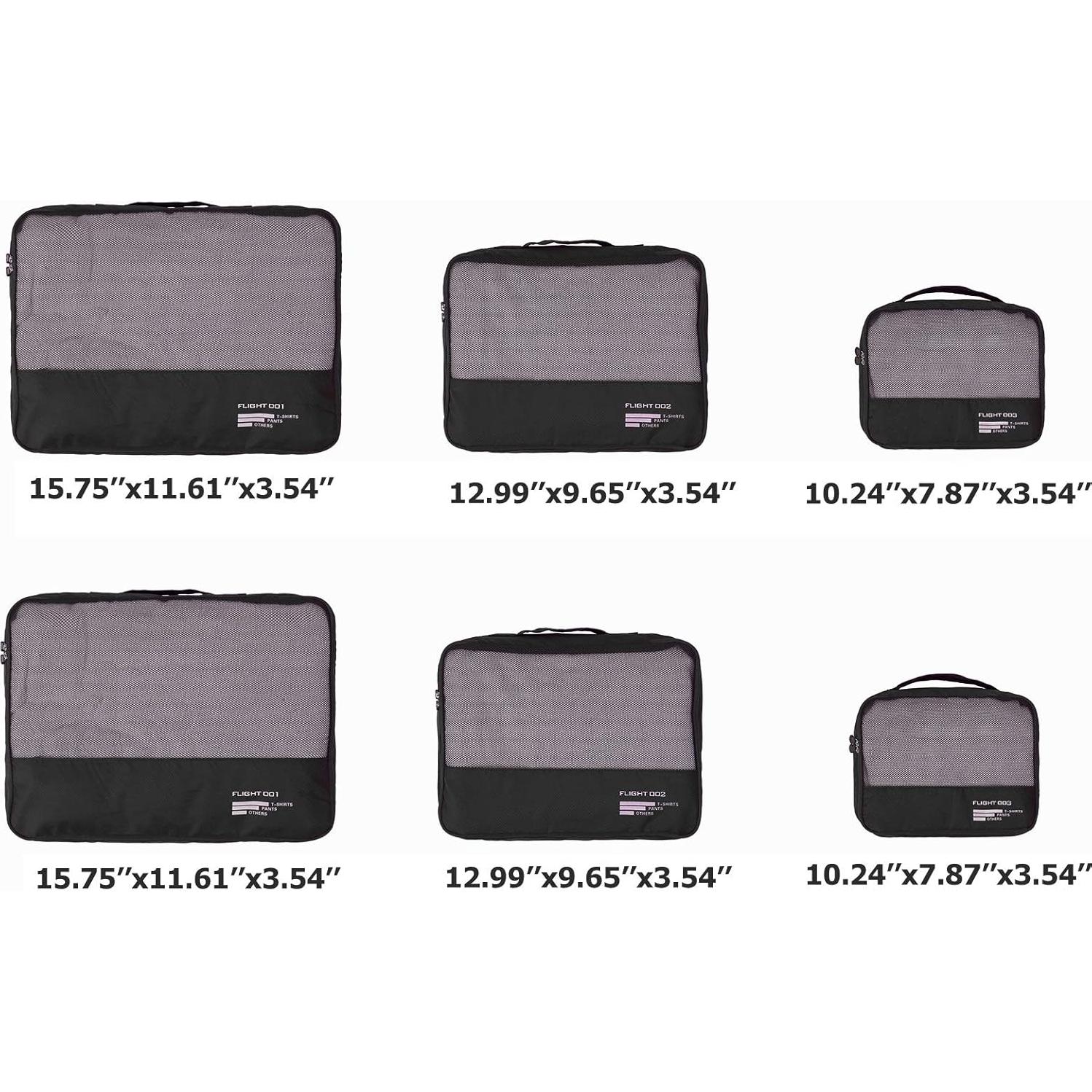 Juego de Cubos de Empaque Vallilan 6 Piezas Negro 24"