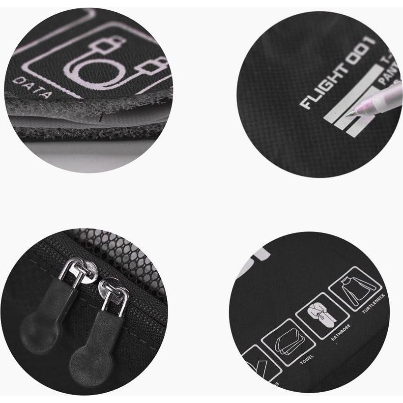 Juego de Cubos de Empaque Vallilan 6 Piezas Negro 24"