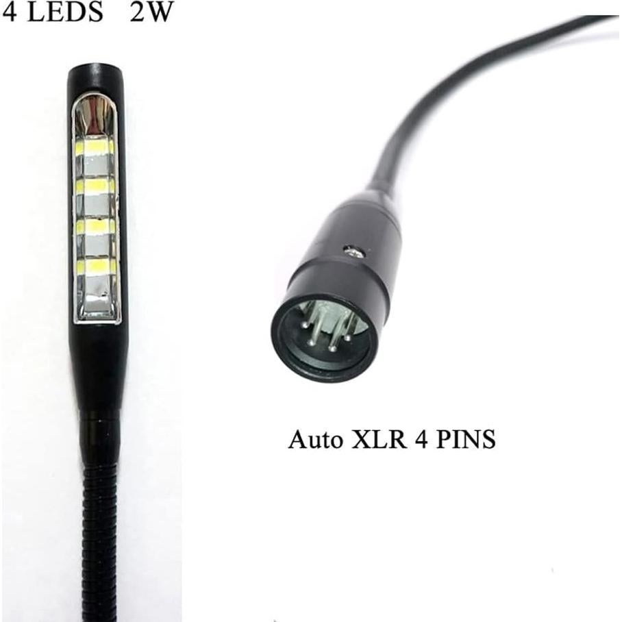 Lámpara LED 60 cm JXRYWF XLR 4Pin para mezclador DJ