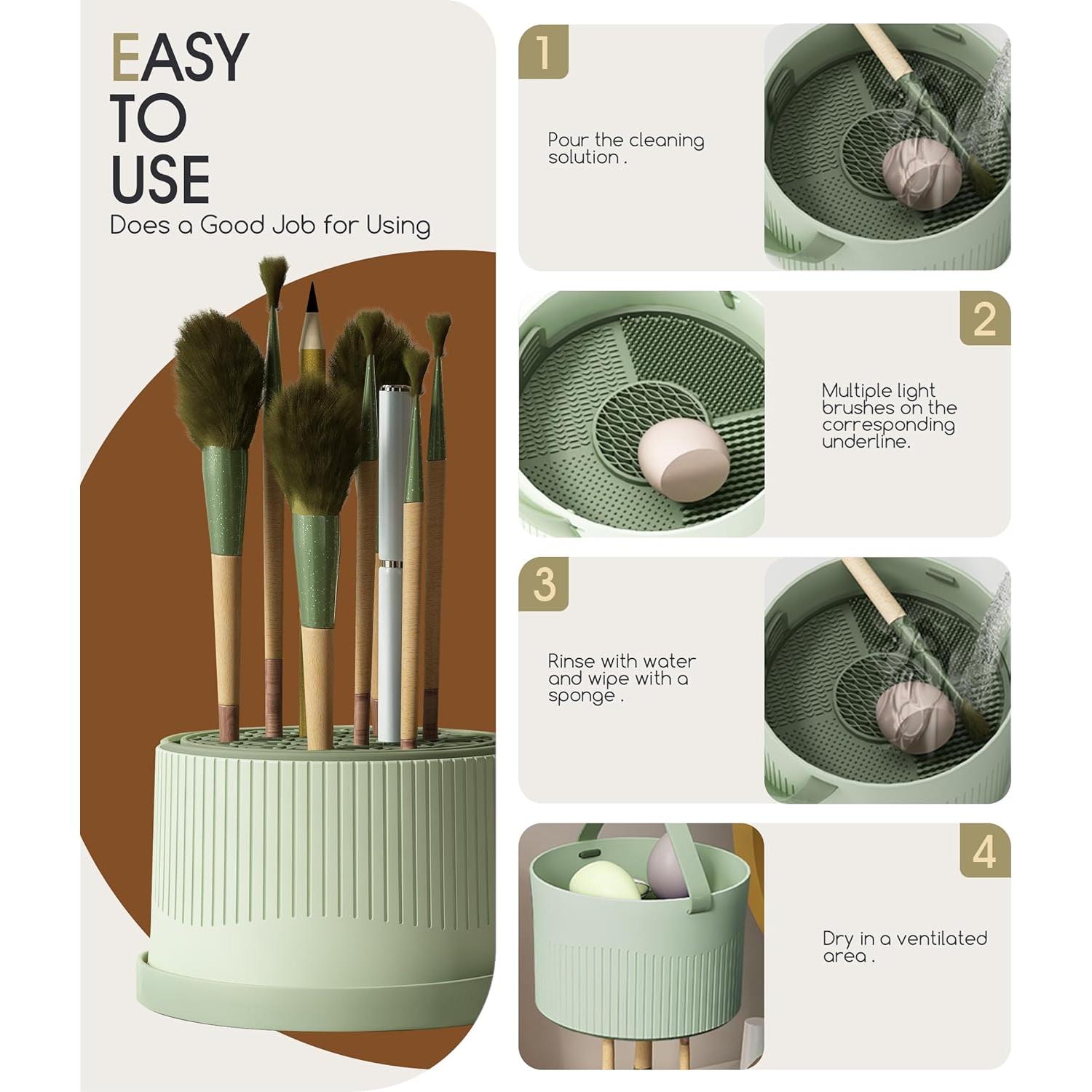 Soporte 3 en 1 para Limpieza de Brochas Sonnorel Verde