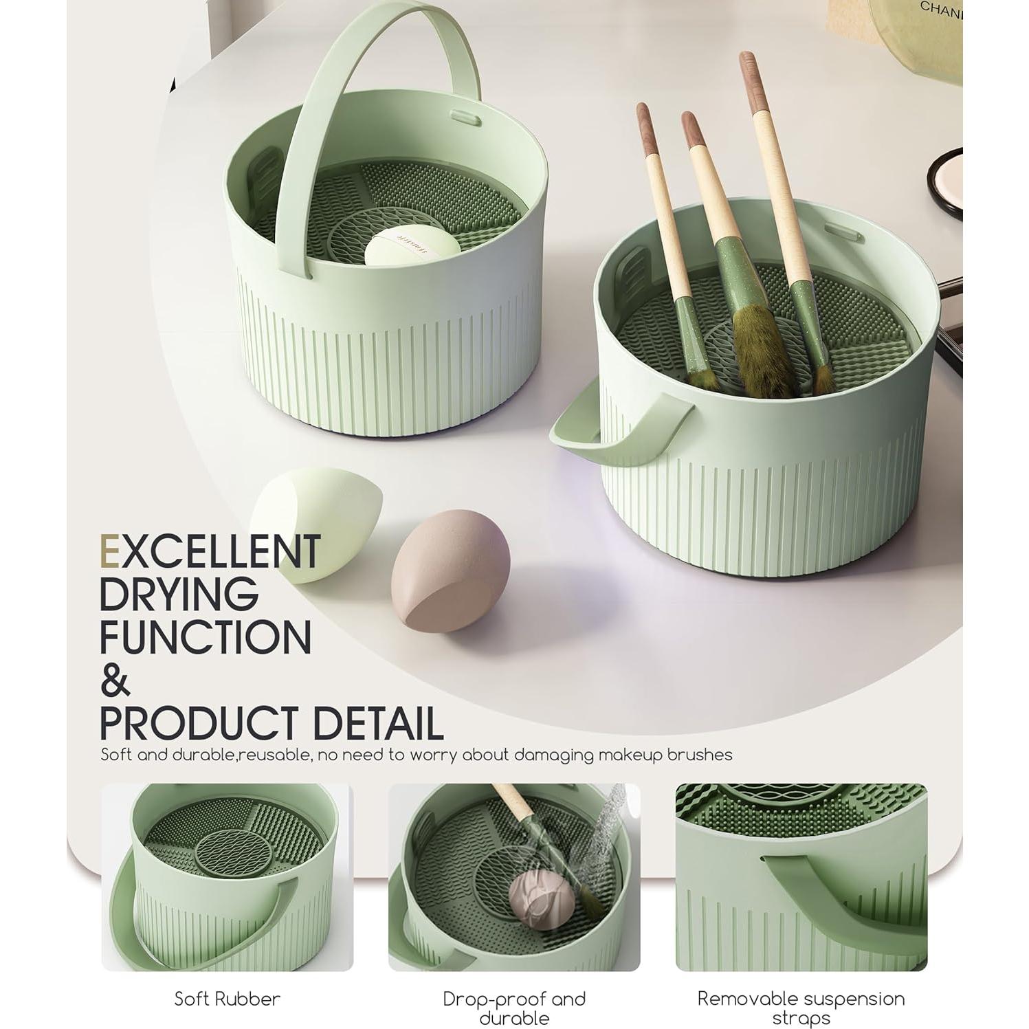 Soporte 3 en 1 para Limpieza de Brochas Sonnorel Verde