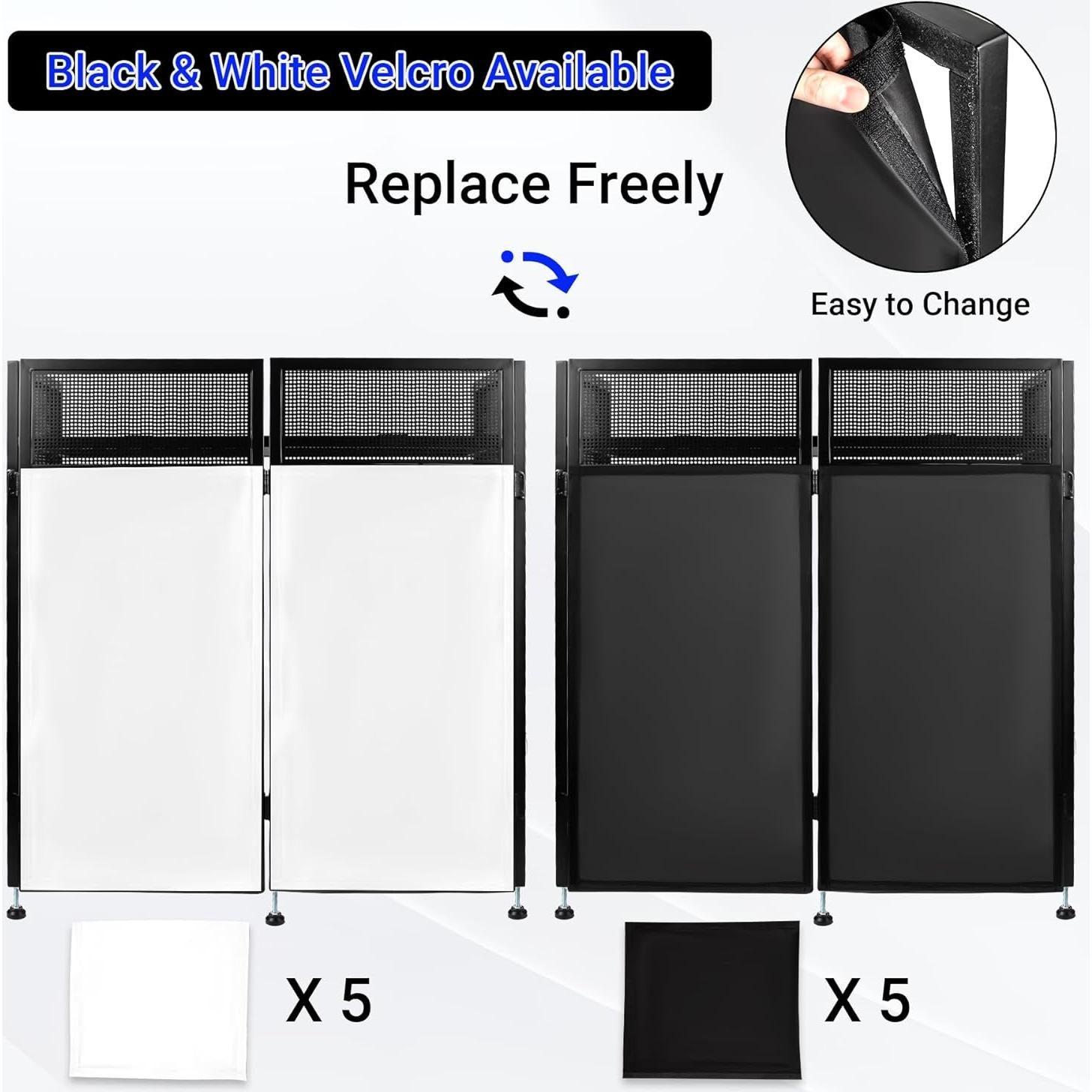 Mesa DJ Plegable Booth de Fachada 101.6x49.8cm con Cortinas