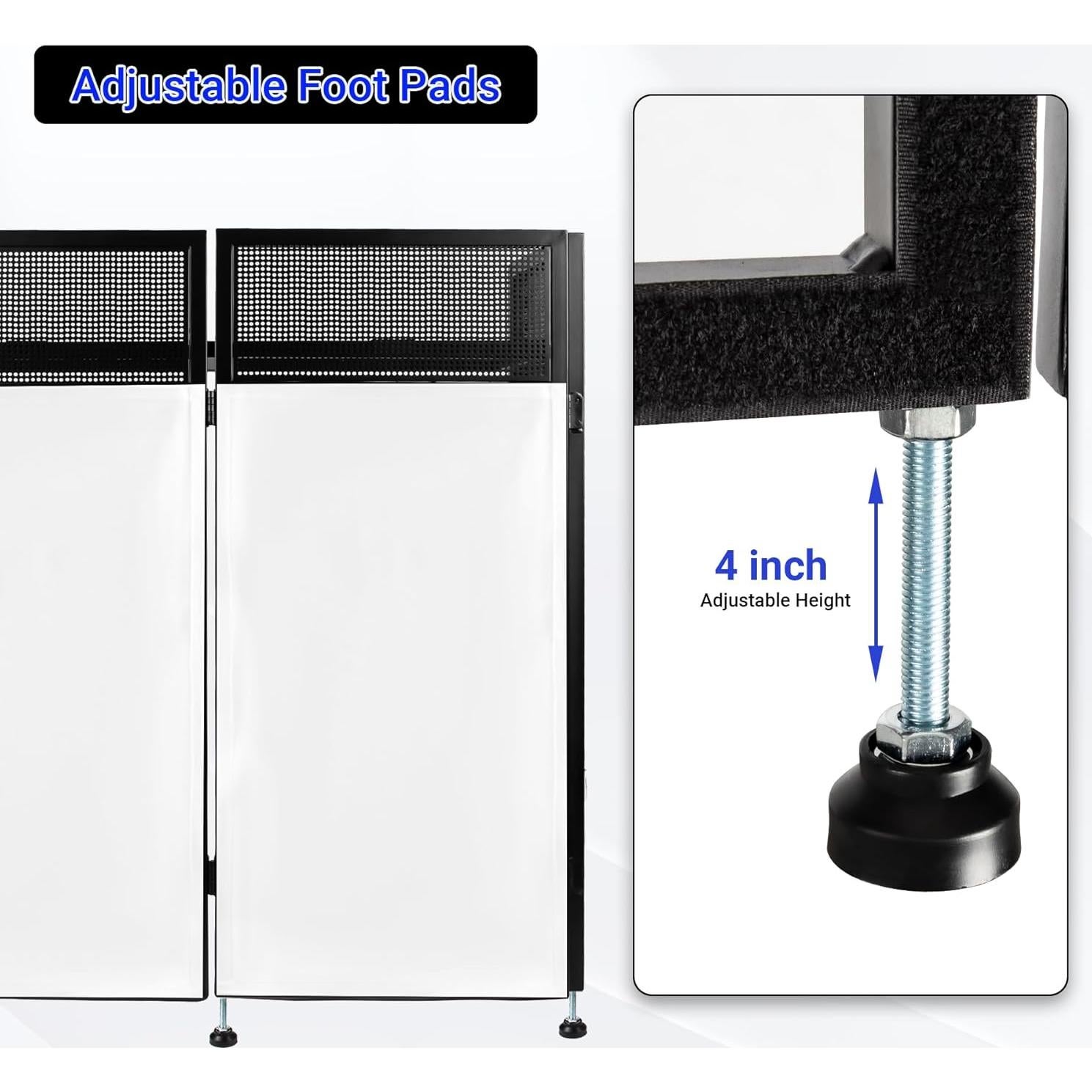 Mesa DJ Plegable Booth de Fachada 101.6x49.8cm con Cortinas