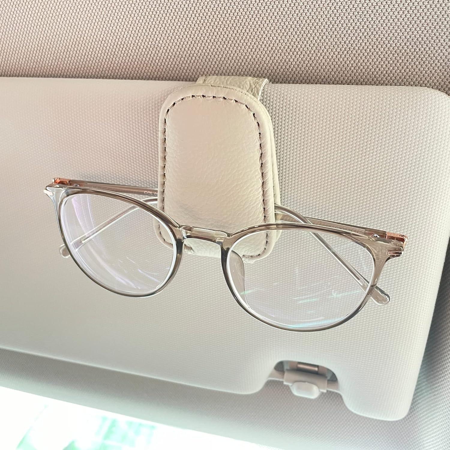 Soporte de Gafas de Sol KIWEN Magnético para Coche Beige
