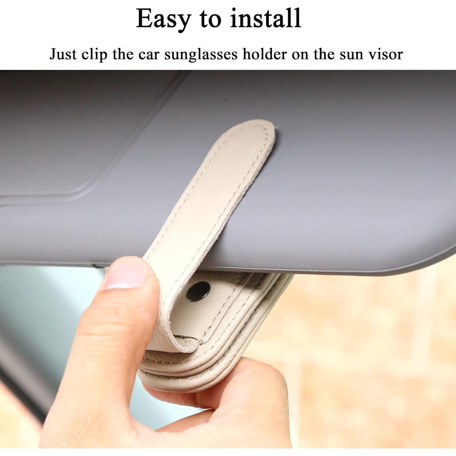 Soporte de Gafas de Sol KIWEN Magnético para Coche Beige