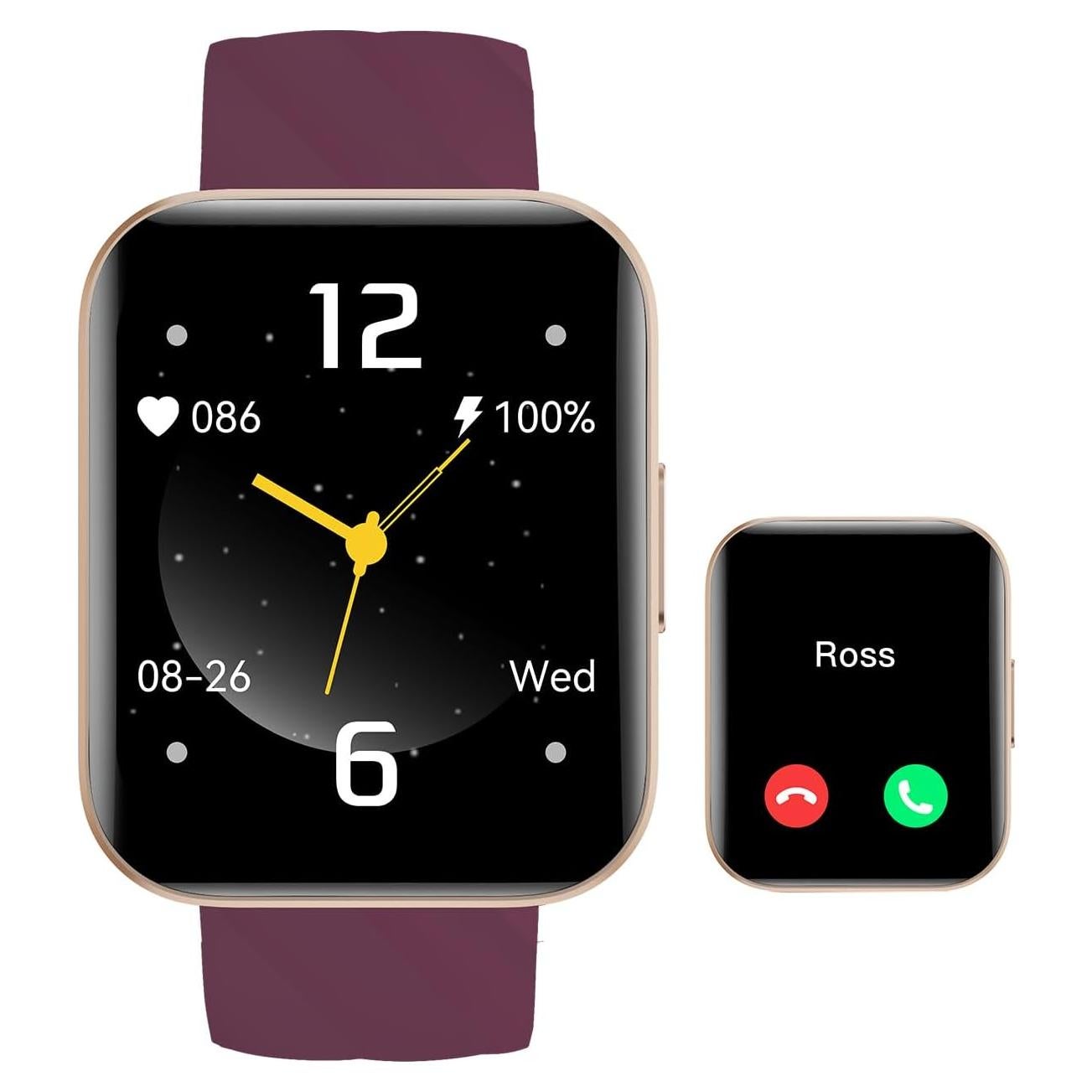 Reloj Inteligente ASIAMENG 1.85" Monitoreo Cardíaco Púrpura