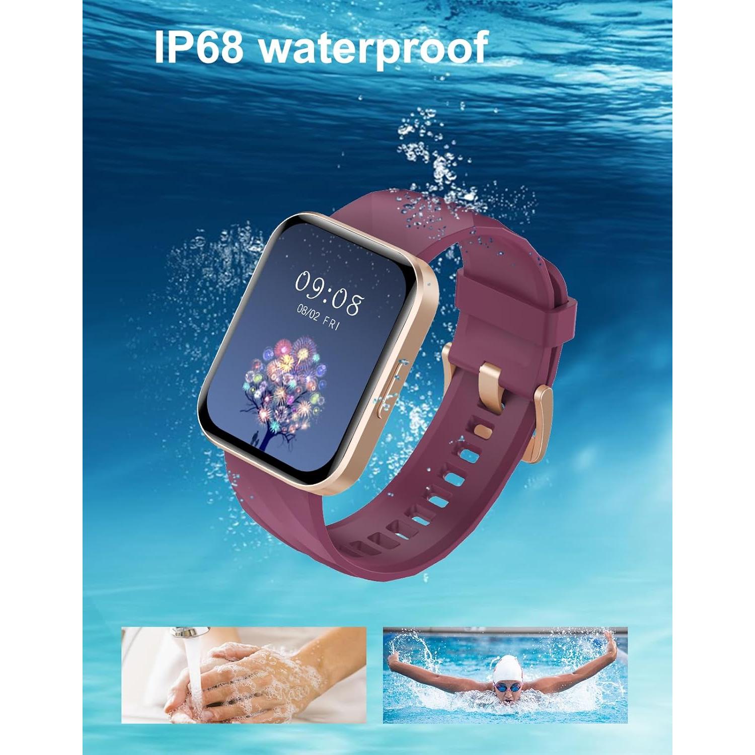 Reloj Inteligente ASIAMENG 1.85" Monitoreo Cardíaco Púrpura