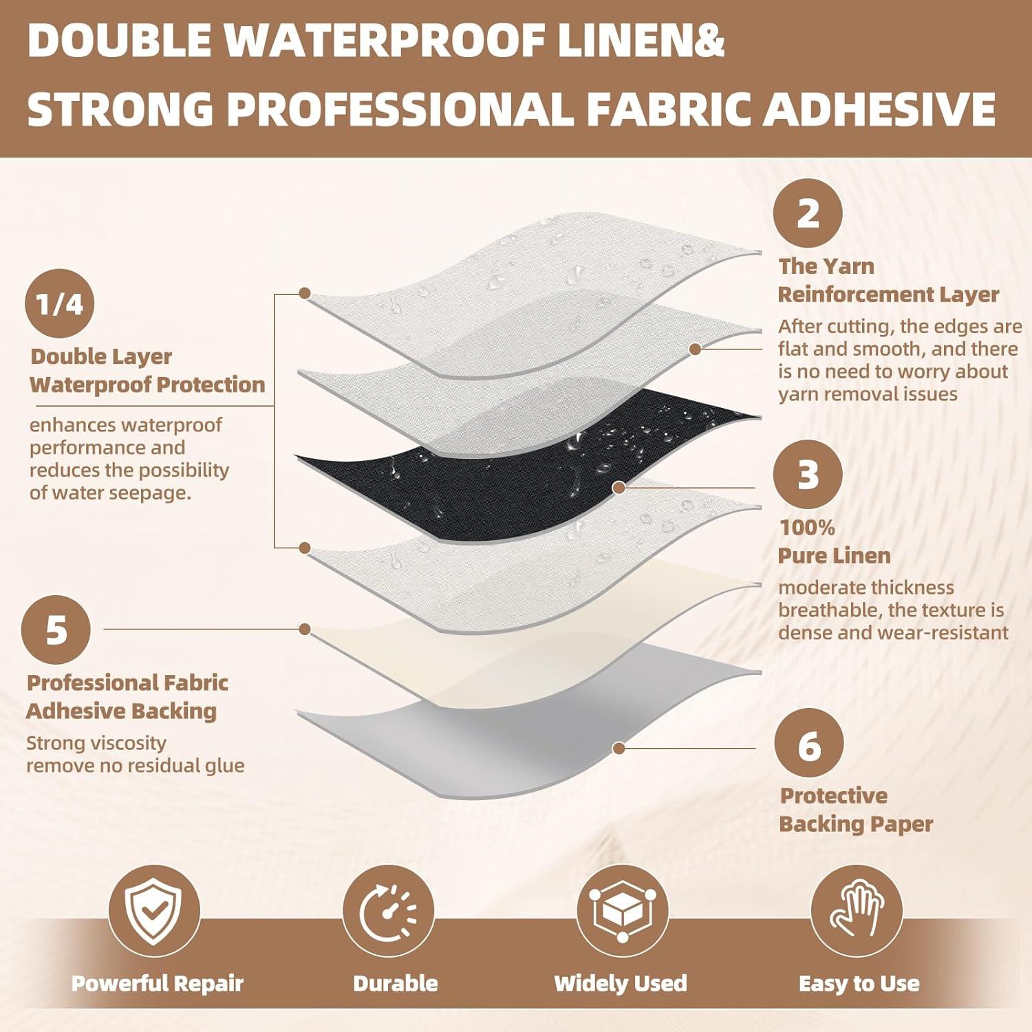 Parche de Tela Autoadhesivo Shagoom Beige 8.9x200.7 cm