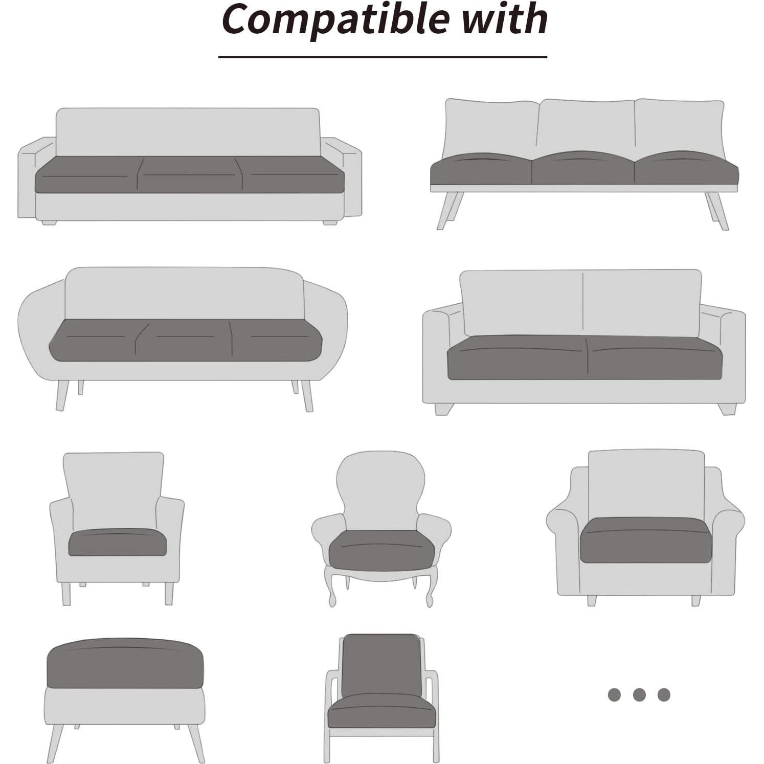 Fundas de Cojines Impermeables Fuloon Beige 1PC Ajuste Elástico