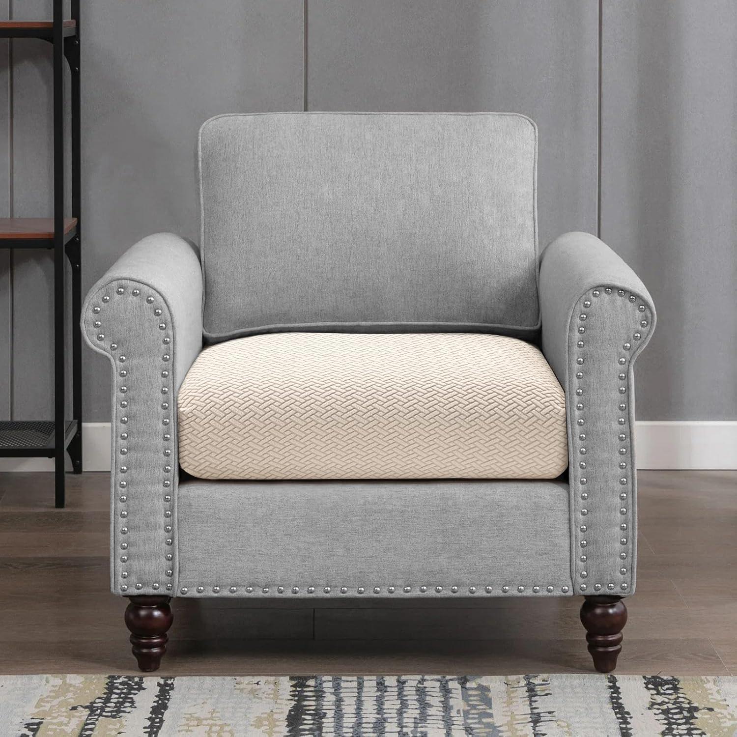 Fundas de Cojines Impermeables Fuloon Beige 1PC Ajuste Elástico