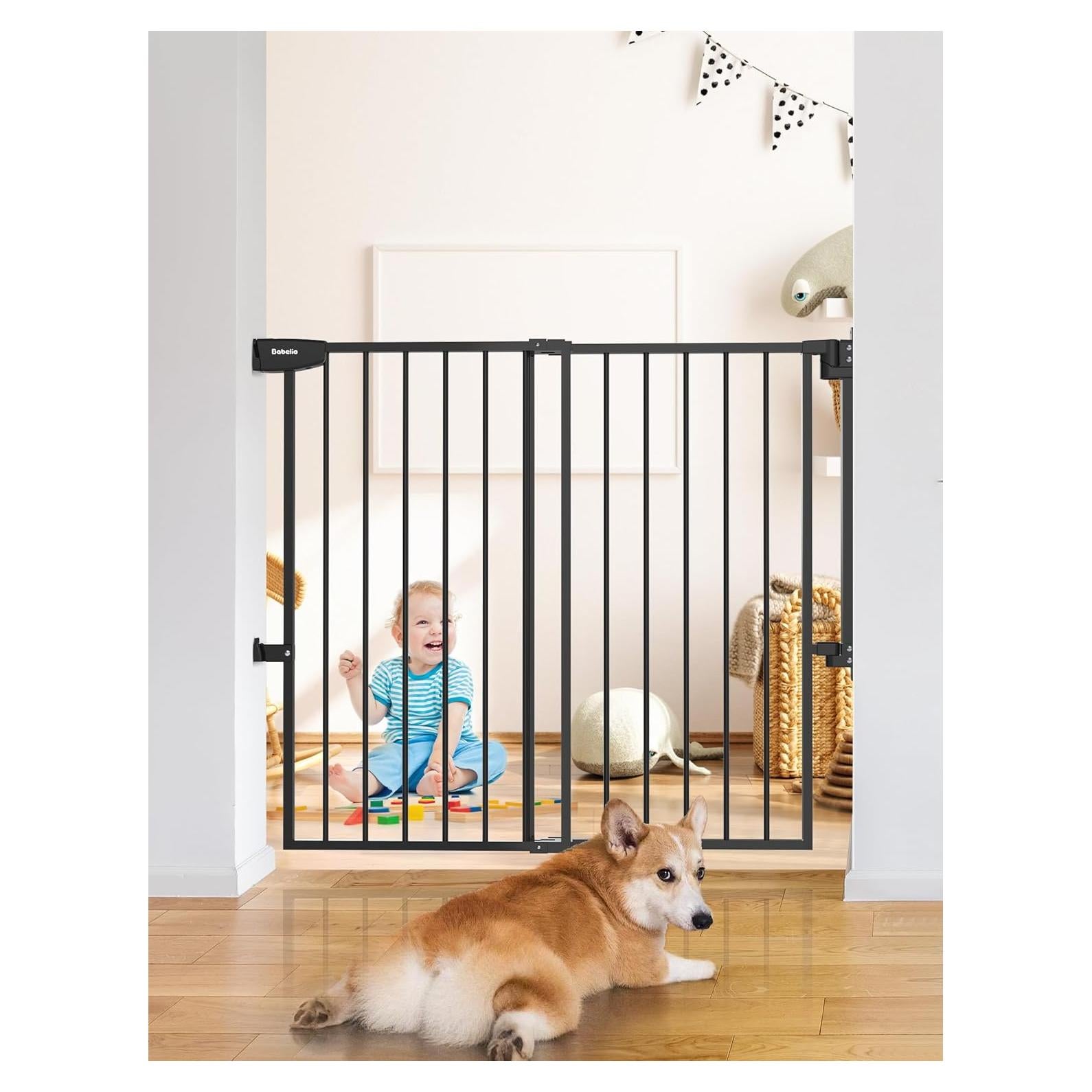 Puerta de Seguridad Babelio 86 cm Alta para Bebés y Mascotas