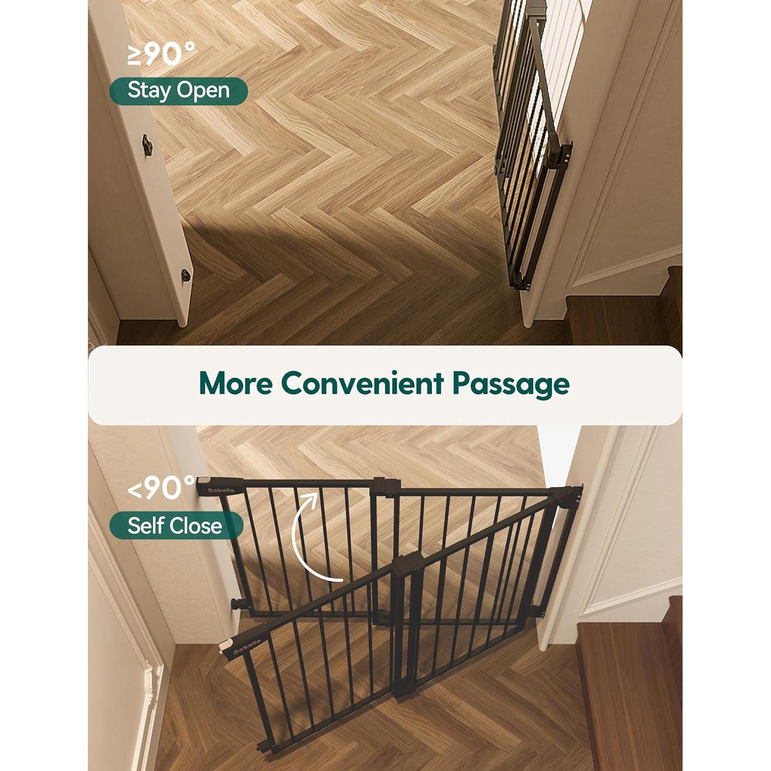 Puerta de Seguridad Babelio 86 cm Alta para Bebés y Mascotas
