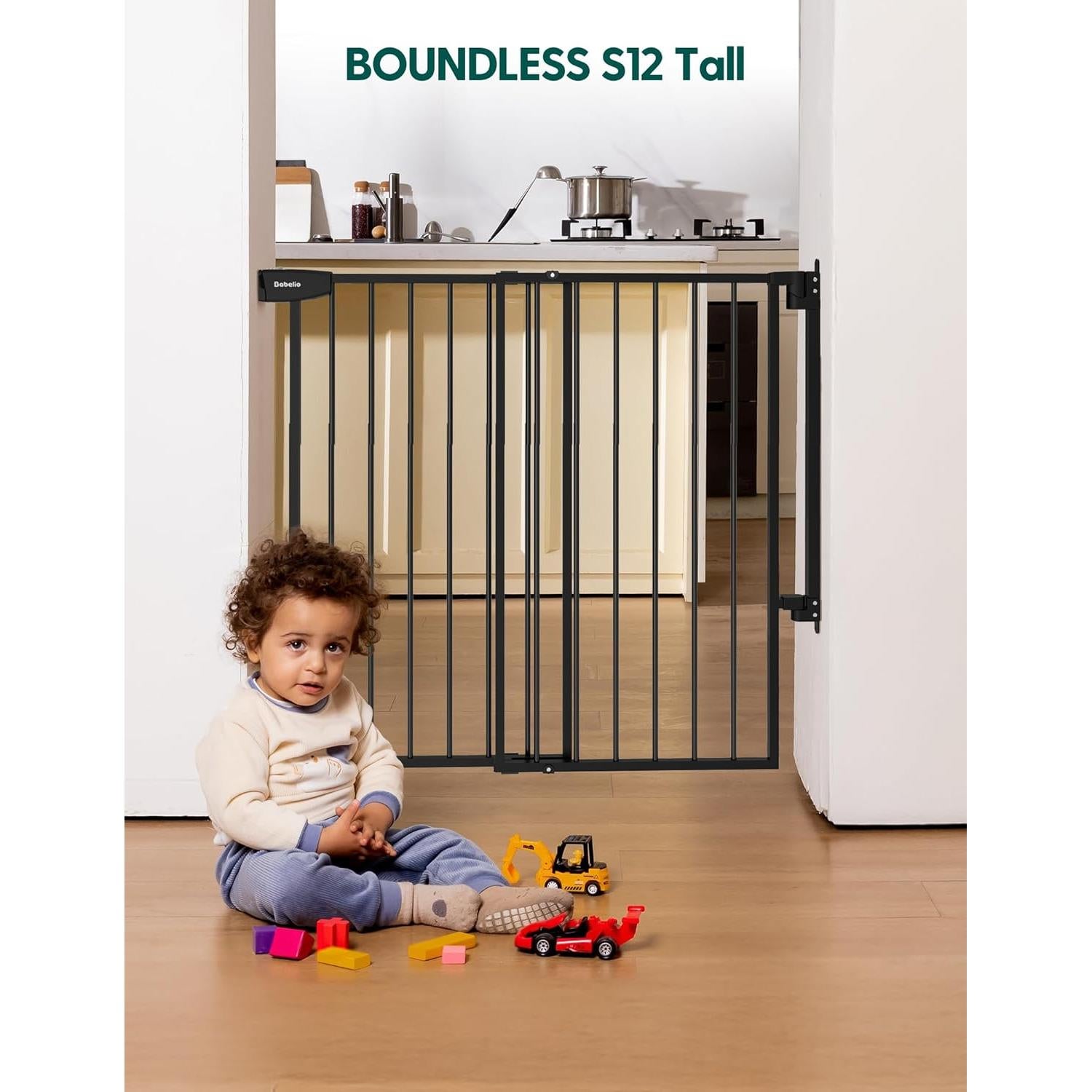 Puerta de Seguridad Babelio 86 cm Alta para Bebés y Mascotas