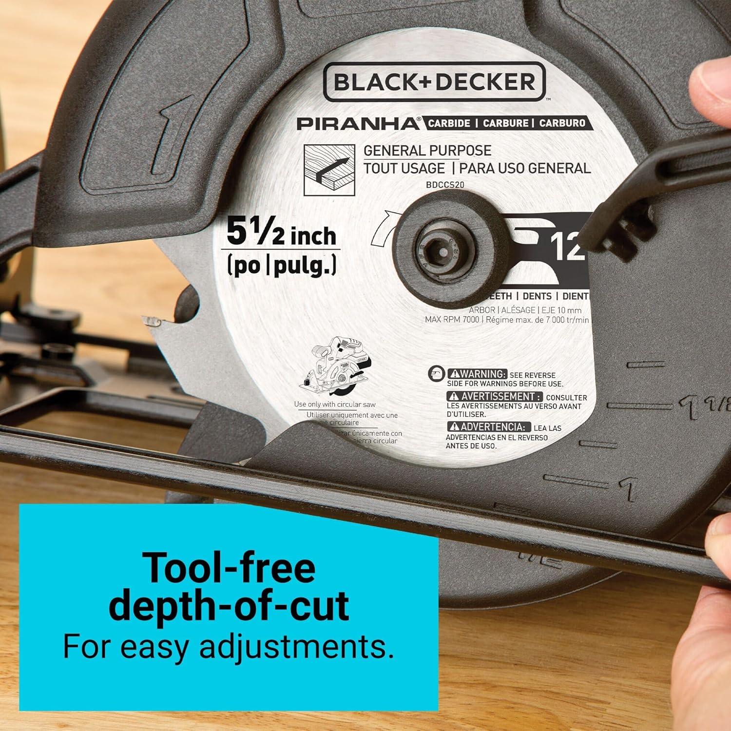 Sierra Circular Inalámbrica BLACK+DECKER 20V 13.97 cm con Batería