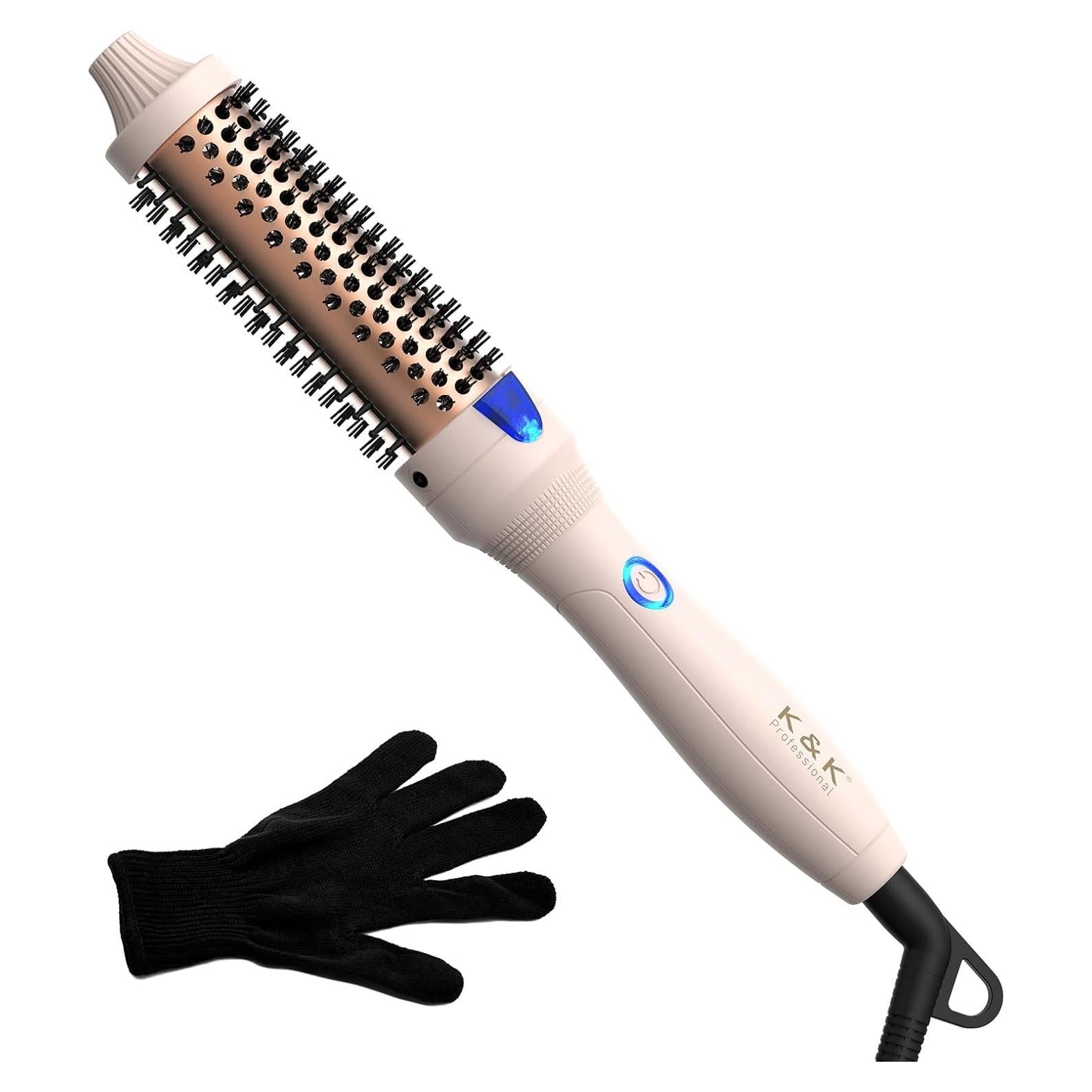 Cepillo Térmico K&K 3.2 cm Voluminizador Cerámico Rosa