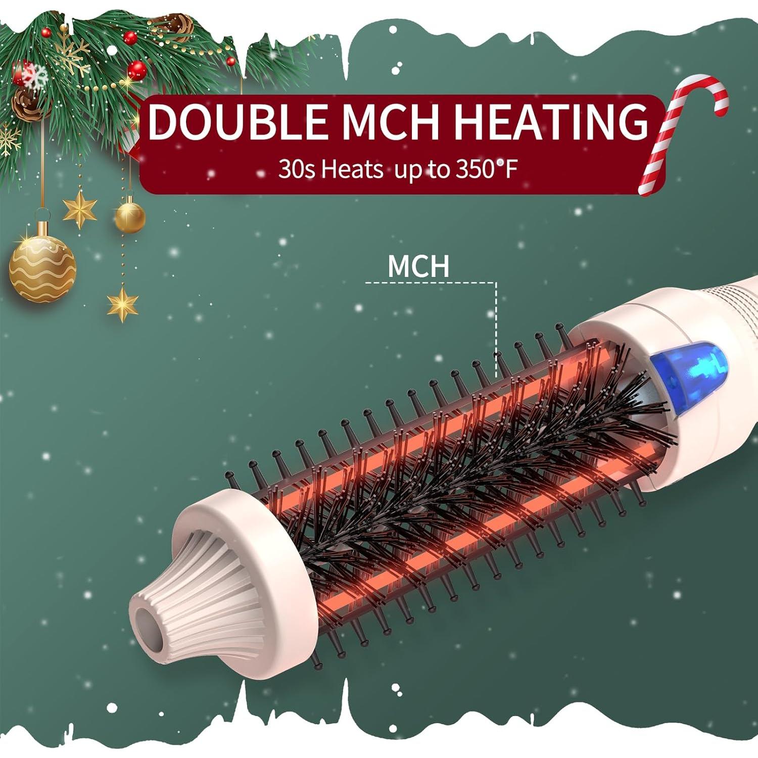 Cepillo Térmico K&K 3.2 cm Voluminizador Cerámico Rosa