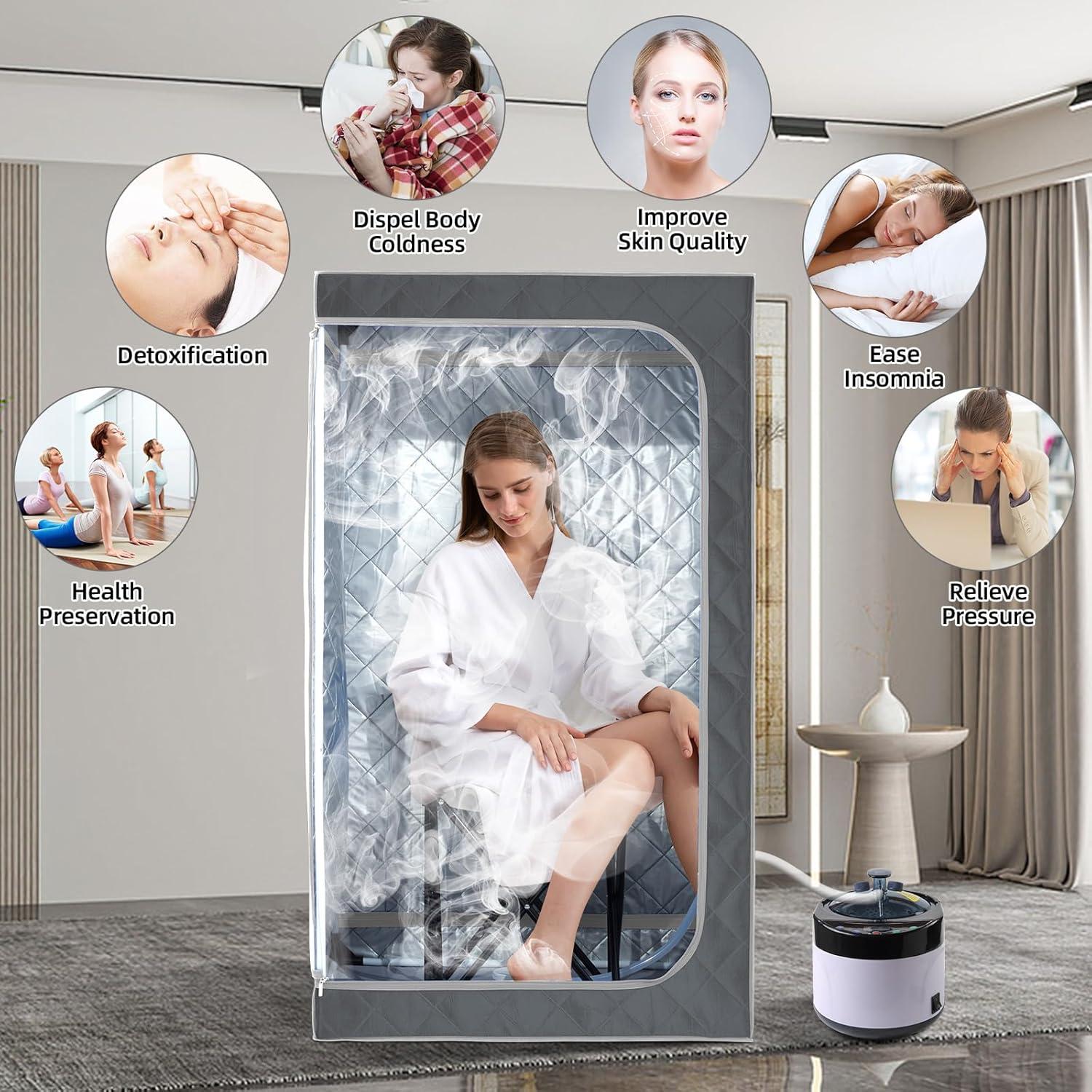 Kit de Sauna de Vapor ZONEMEL Completo 4L 1500W Control Remoto