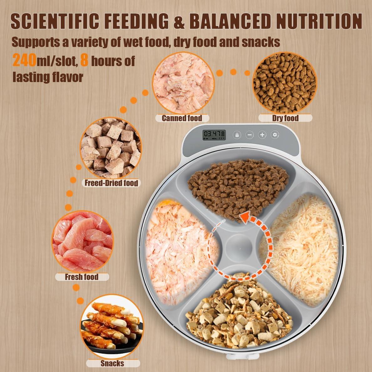Dispensador Automático de Comida para Gatos Bsemax 4 Comidas