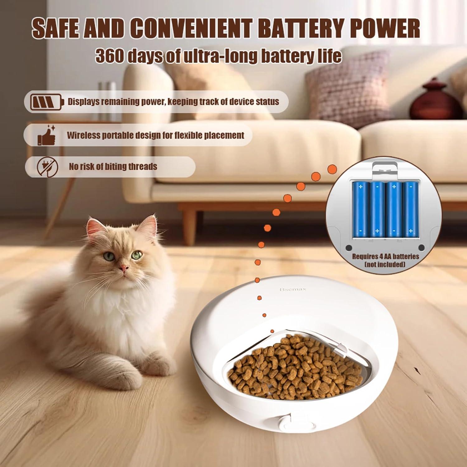 Dispensador Automático de Comida para Gatos Bsemax 4 Comidas