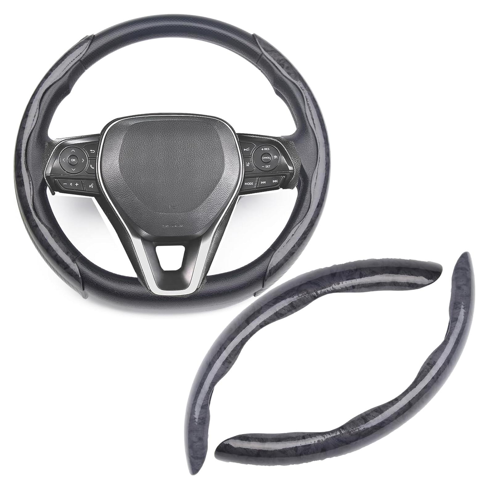 Funda de Volante Mtverver 23 Grano de Madera Negra Universal