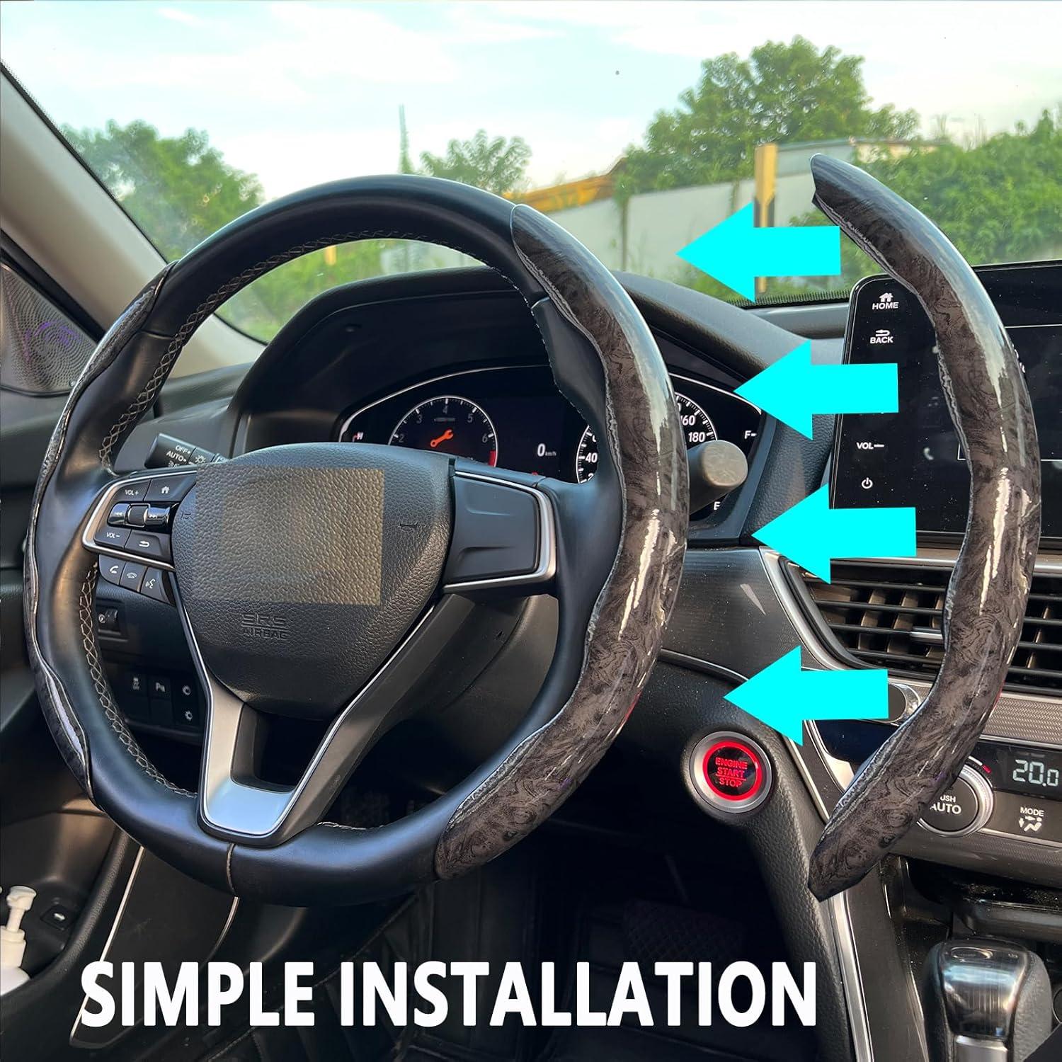 Funda de Volante Mtverver 23 Grano de Madera Negra Universal